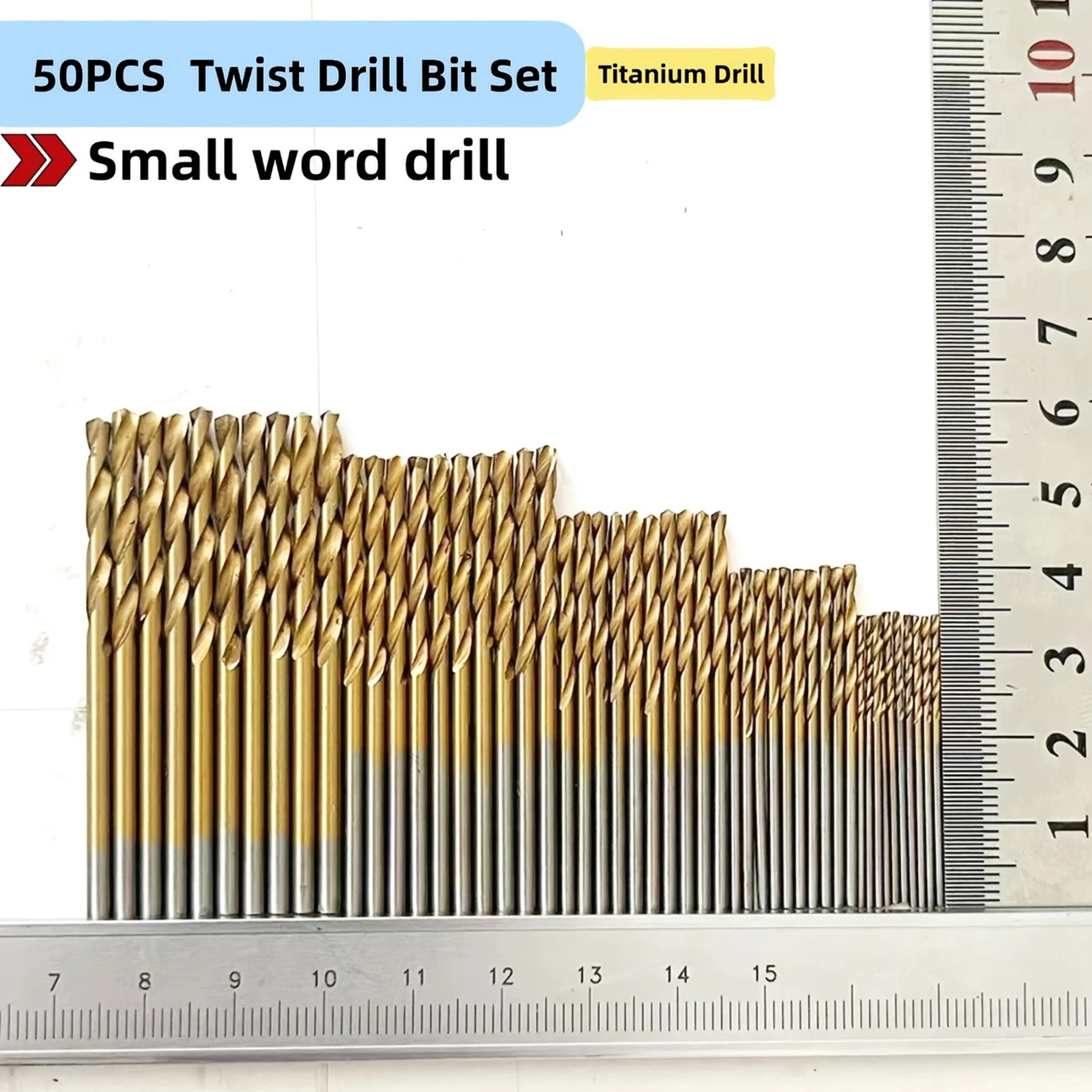 Electric Drill Tool Set, Small Titanium Plated Twist Drill Bits for DIY Woodwork and Open Drilling – view 4