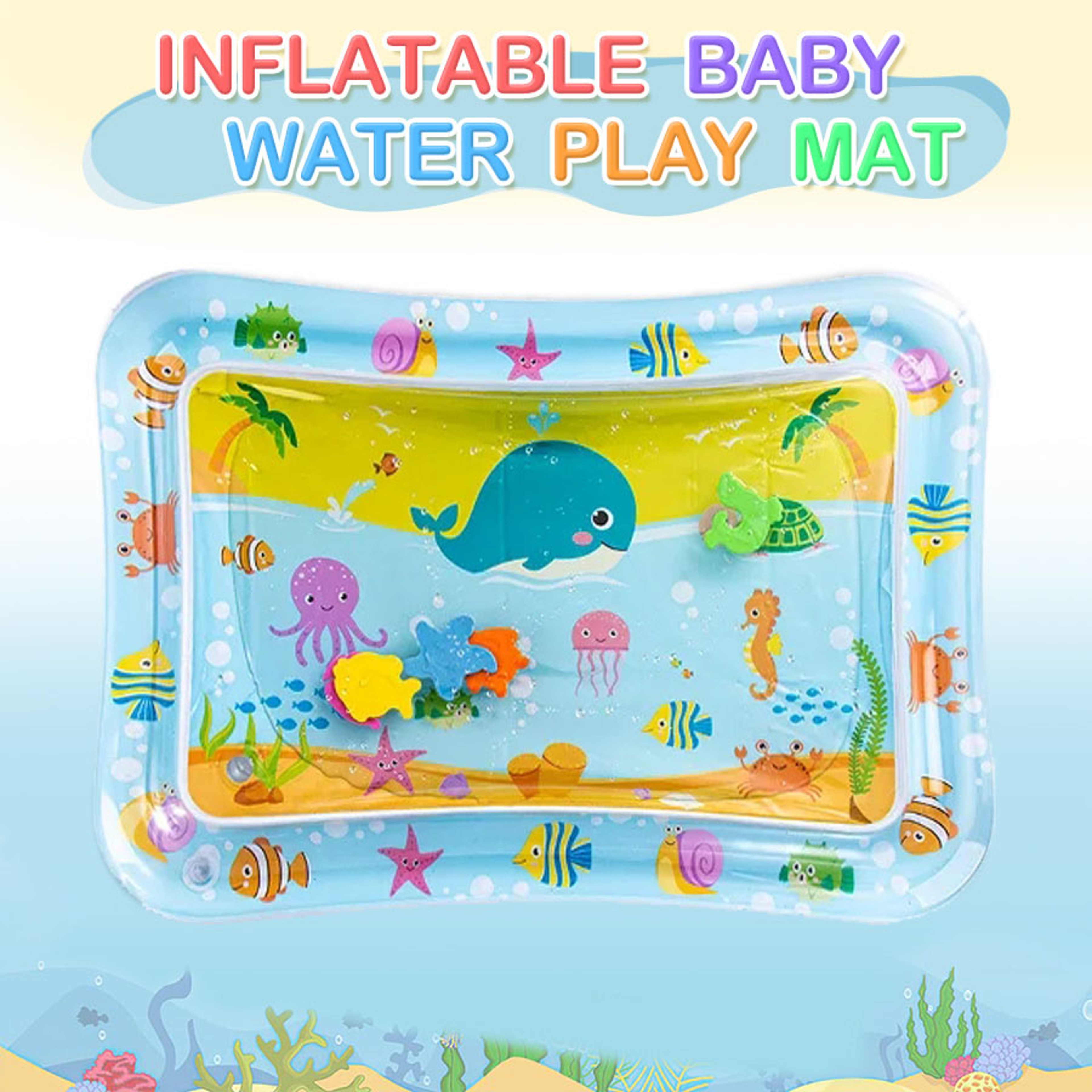 Inflatable Baby Water Play Mat, Cushion PVC, Toddler Tummy Time Pad, Early Education Activity Toy for Kids – view 2