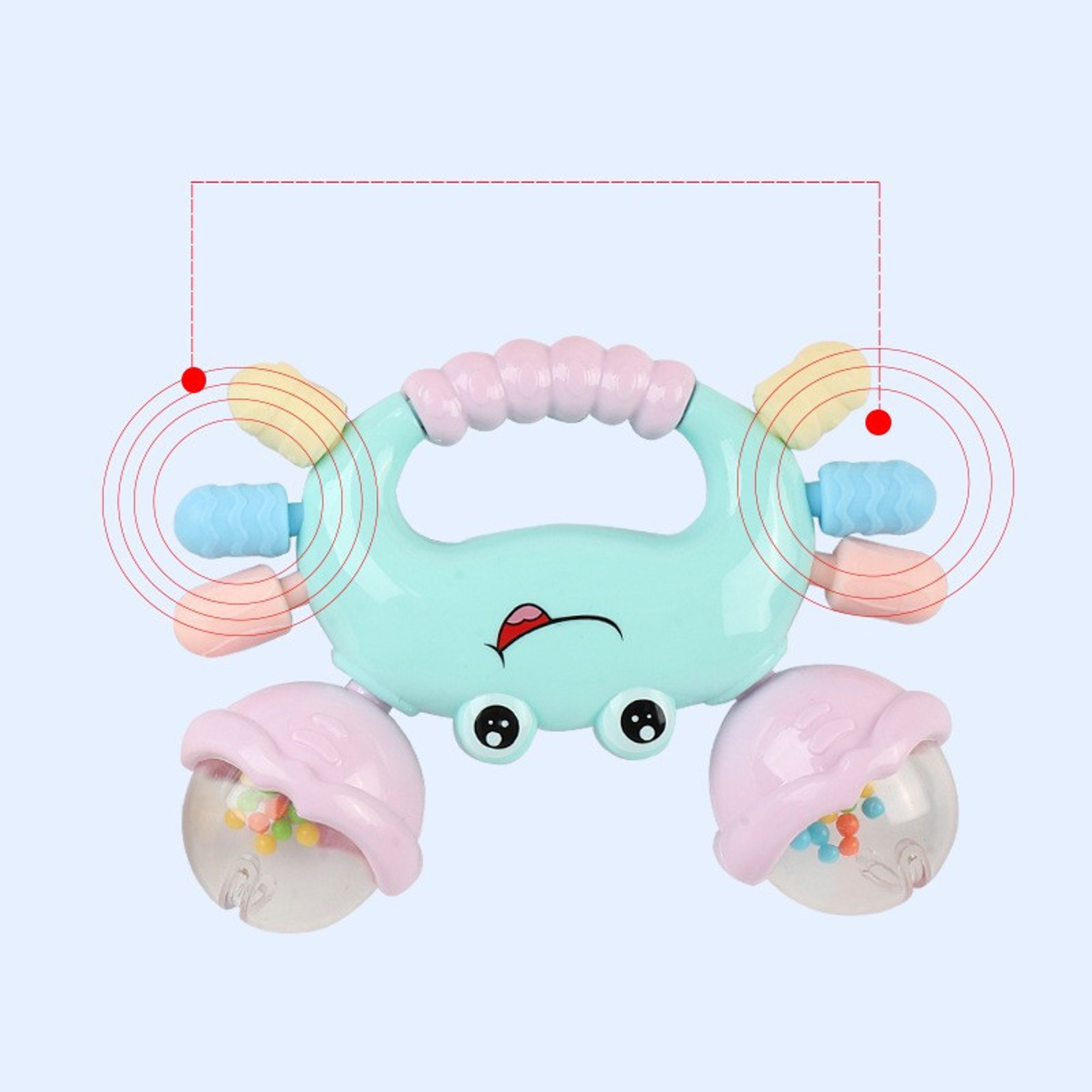 Early Development Crab Rattle Baby Toys, Random Color Teether for Newborn Babies – view 2