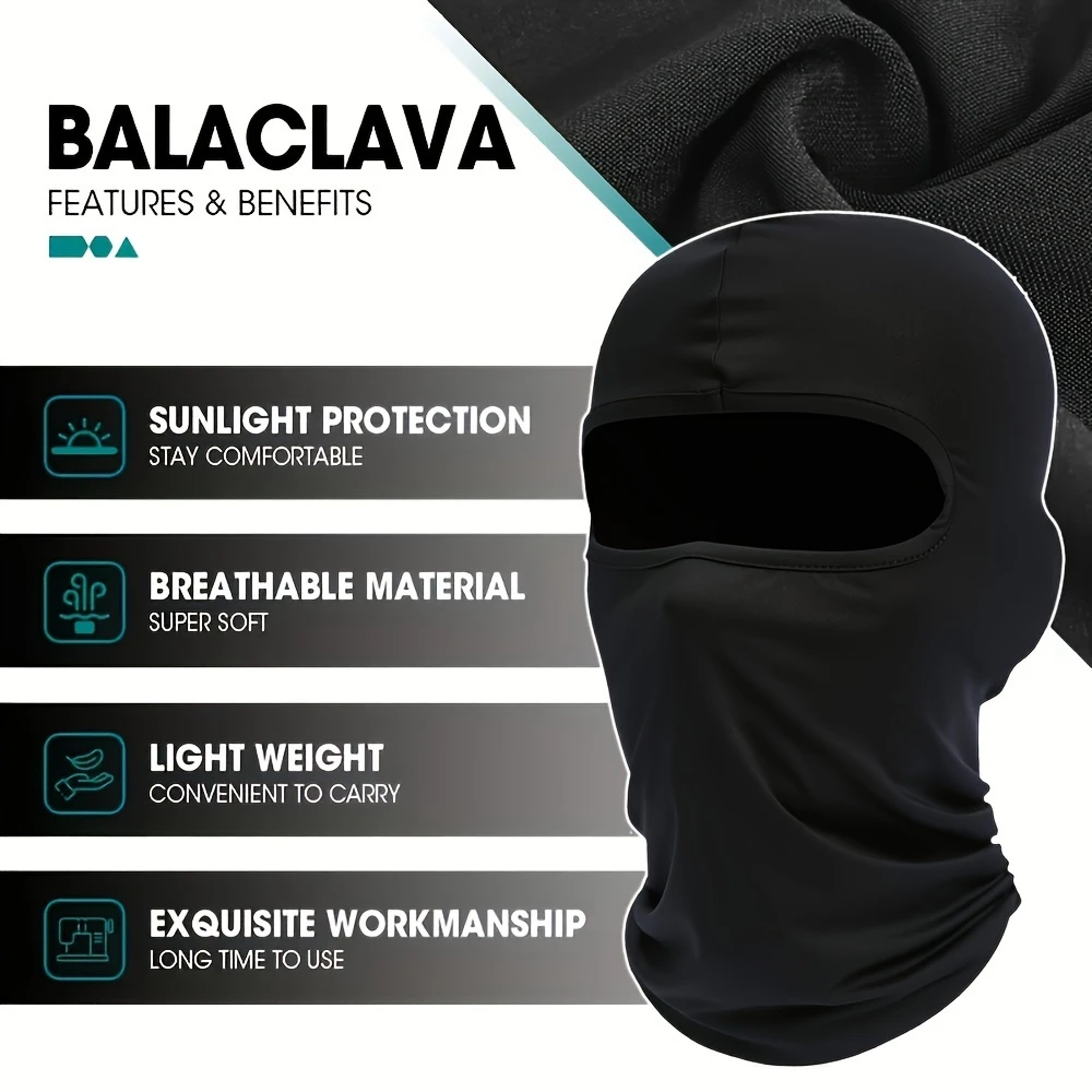 Sports Balaclava Quick-dry Full Face Mask, Breathable Beanies, Helmet Liner for Cycling, Running, Hiking, Fishing Hood – view 3