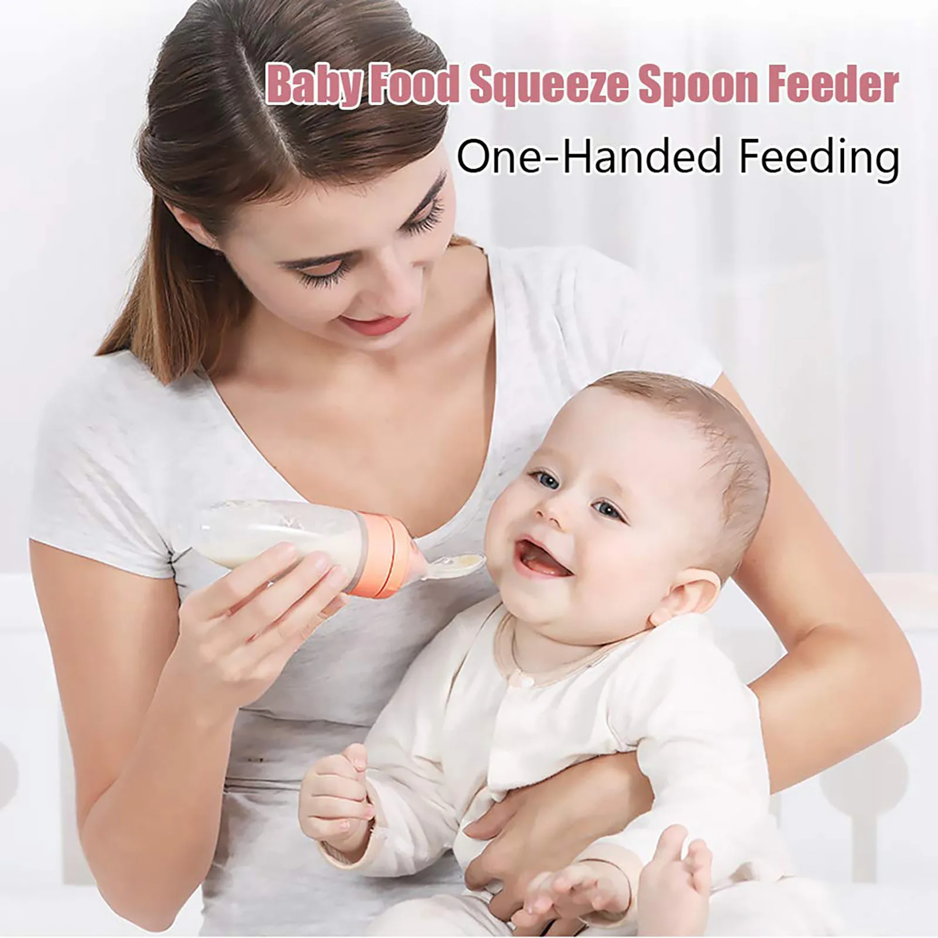 Squeeze Feeding Spoon, Depressible Silicone Bottle, Training Feeder – view 2