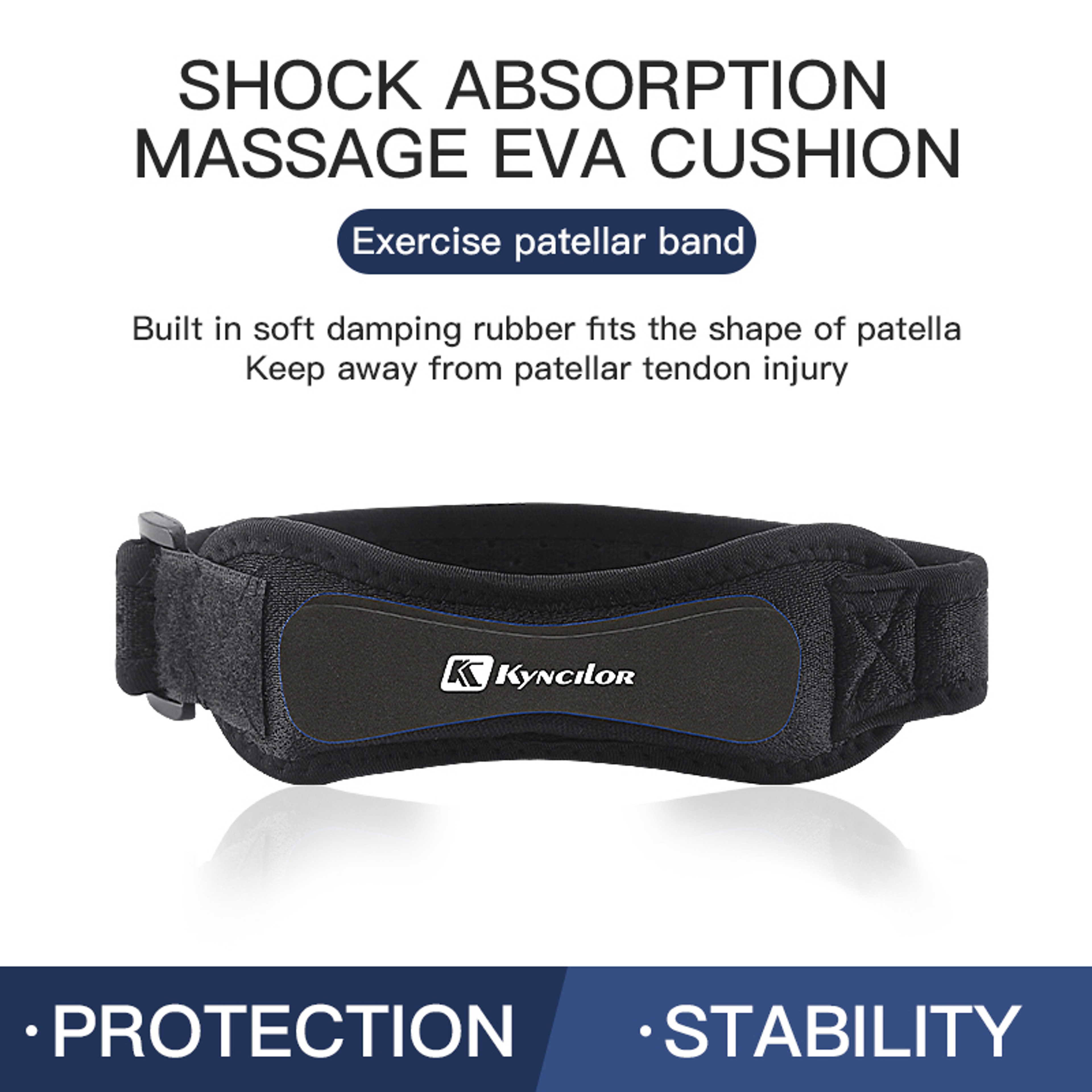 Knee Tendon Strap Protector for Sports and Running, Adjustable Silica Gel Patella Band Support – view 3