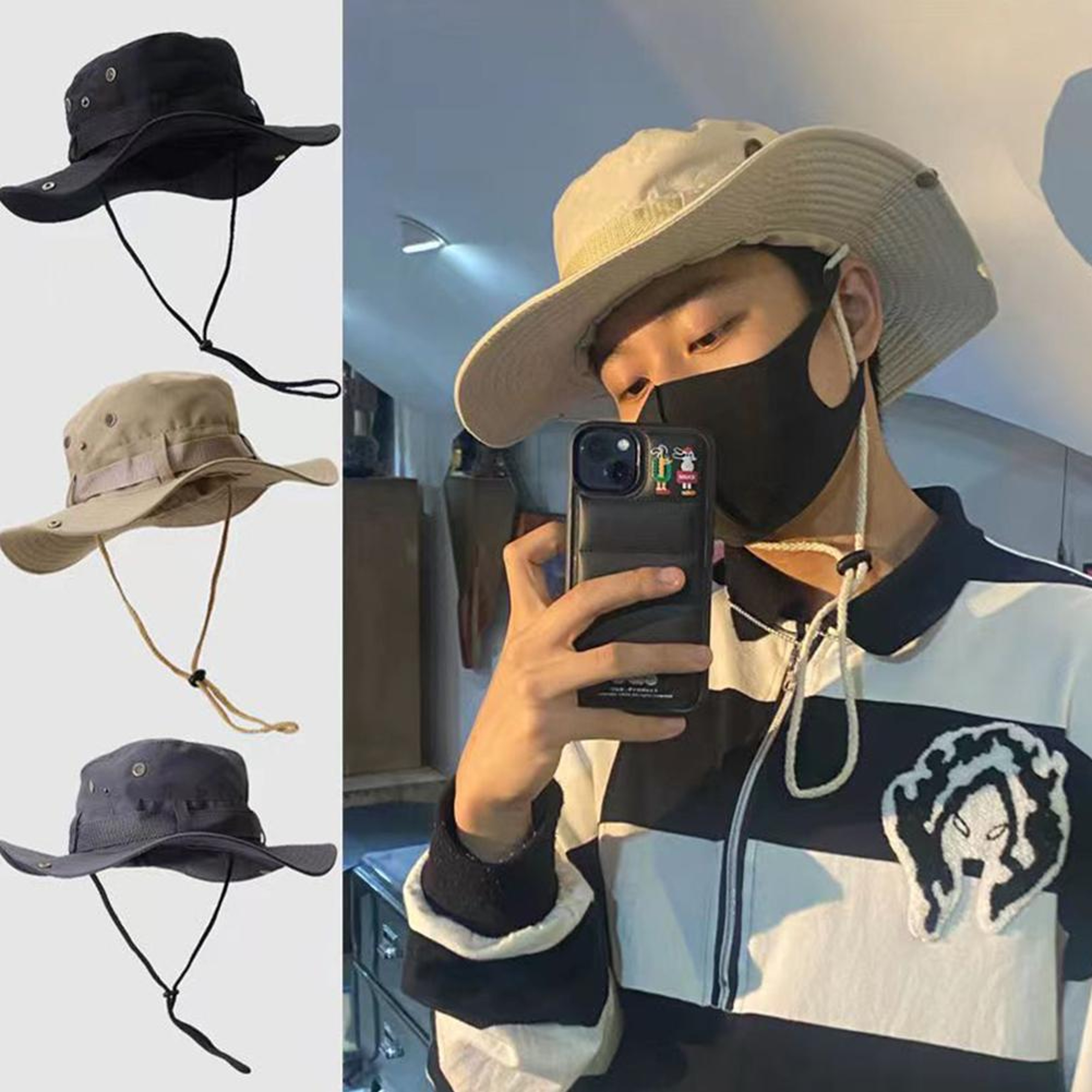 Bucket Hat Summer, Wide Brim Anti-UV Outdoor Fishing Cap for Women – view 3