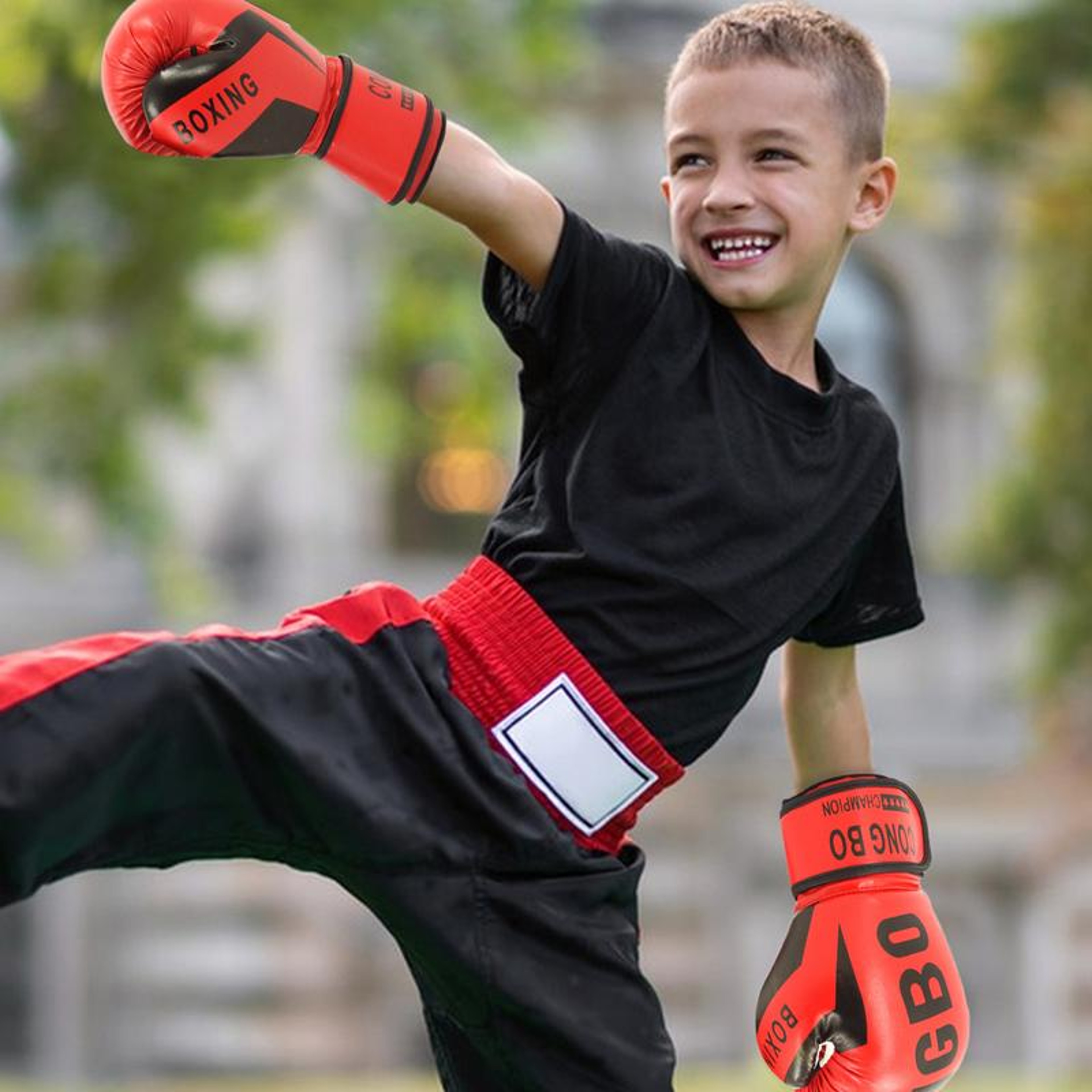 Punching Training Gloves, Kids Leather Boxing Mitts, Children Gym Workout Hand Protector – view 6