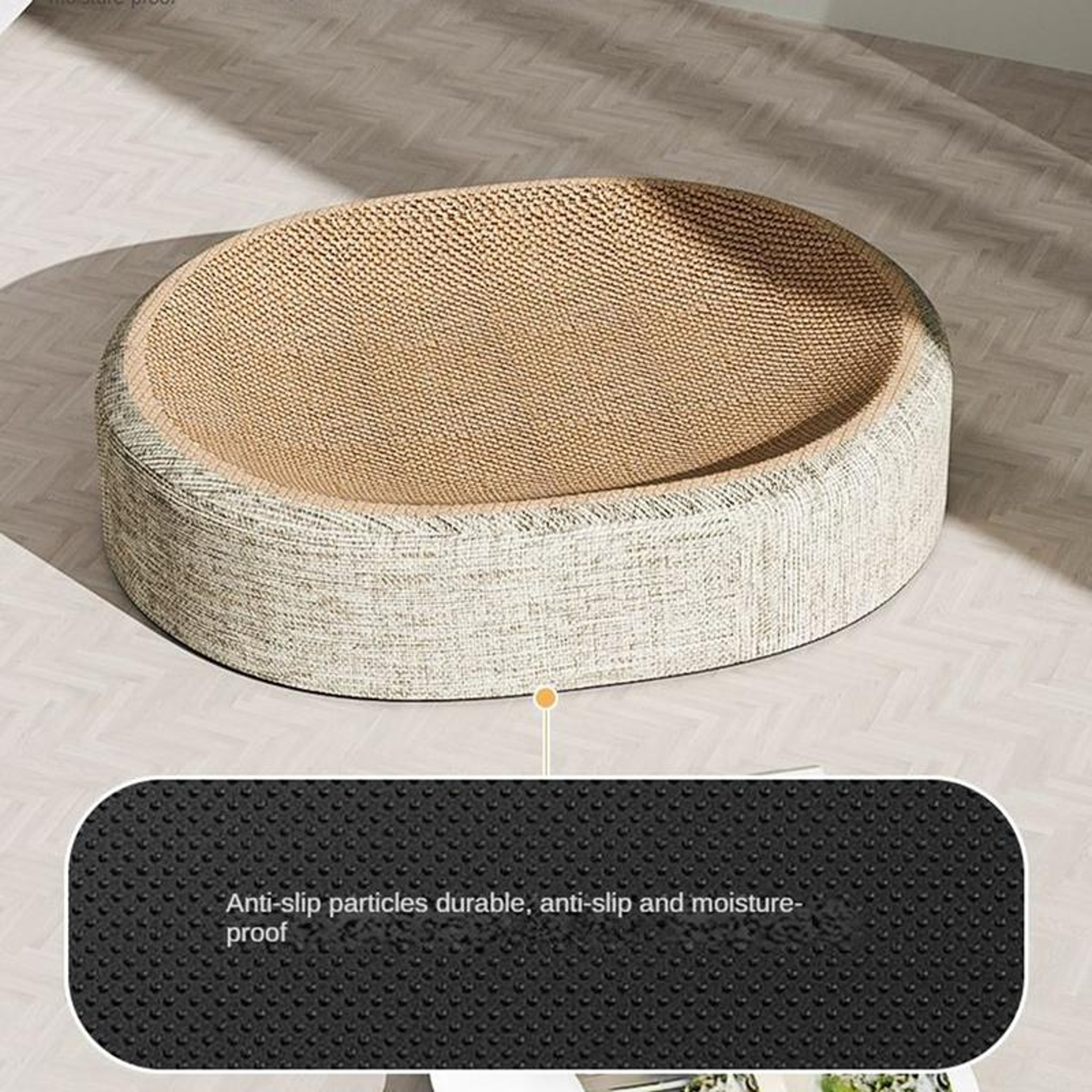 Sisal Scratching Cat Bed, Oval Shape Scratch Pad, Multifunctional Pet Sleeping Mat for Cats – view 3