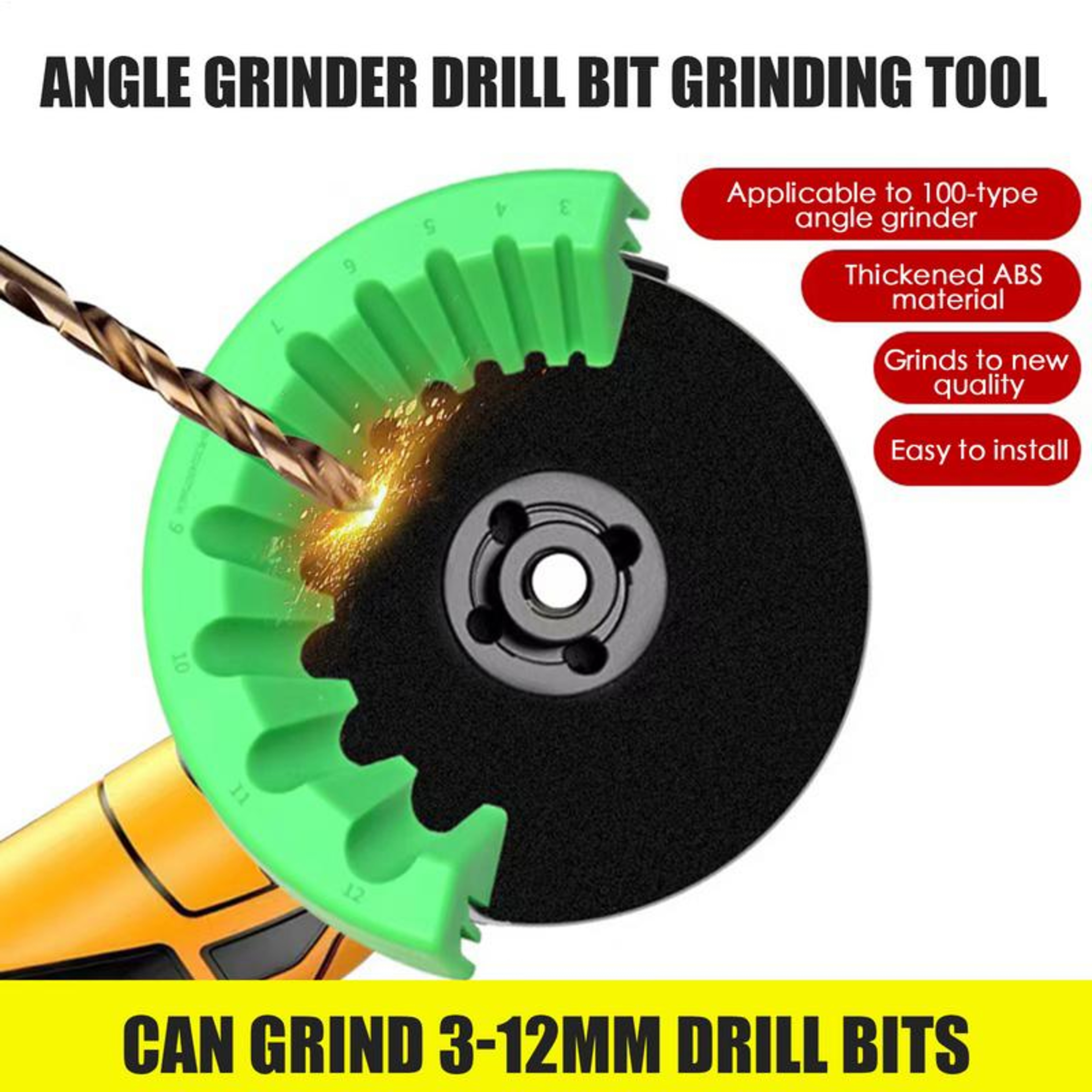 Drill Bit Sharpener For All Bits, Portable Multi-Sizes Power Tool Attachment – view 2