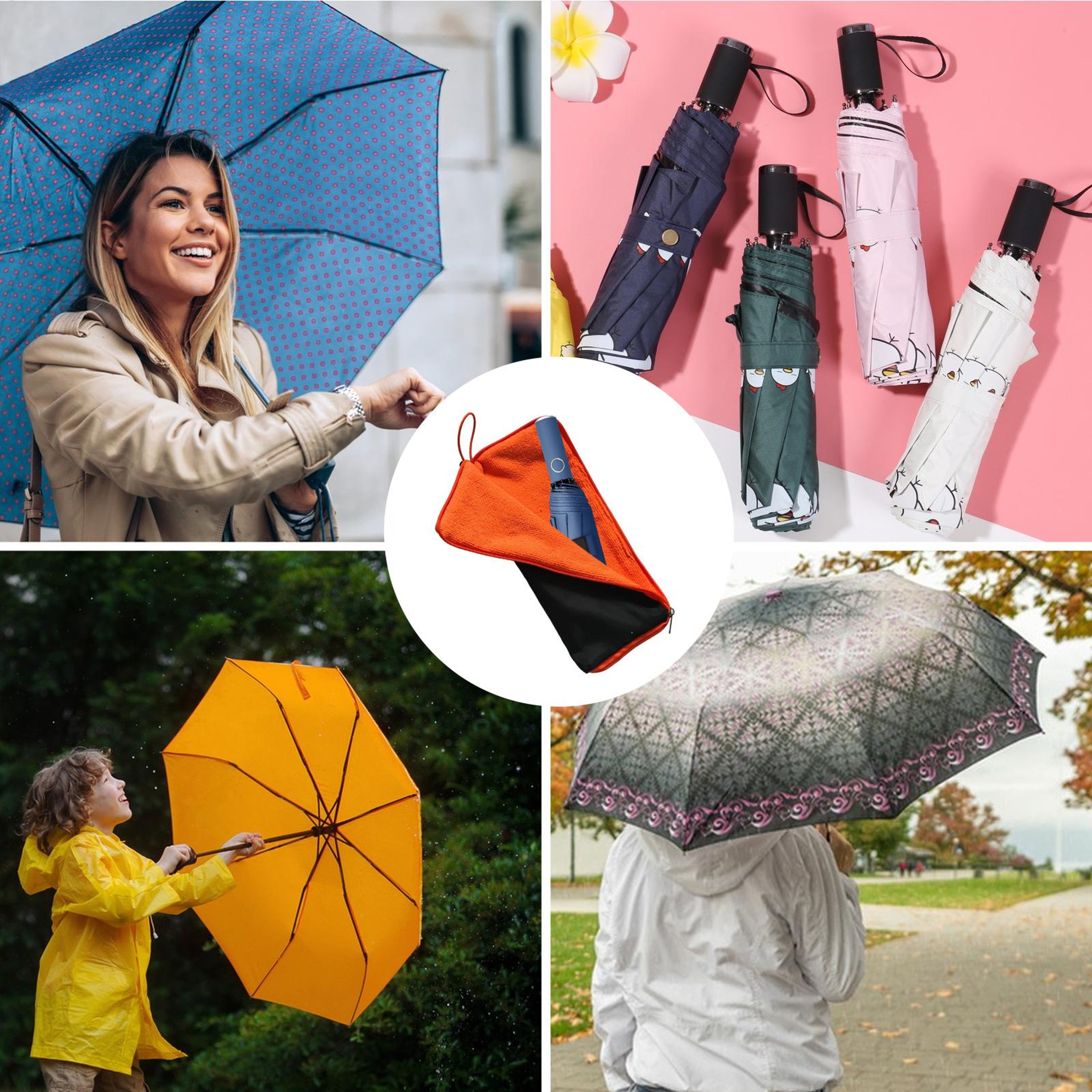 Chenille Outdoor Umbrella Storage Bag, Quick-Drying Super Absorbent Cover with Zipper for Umbrellas – view 2
