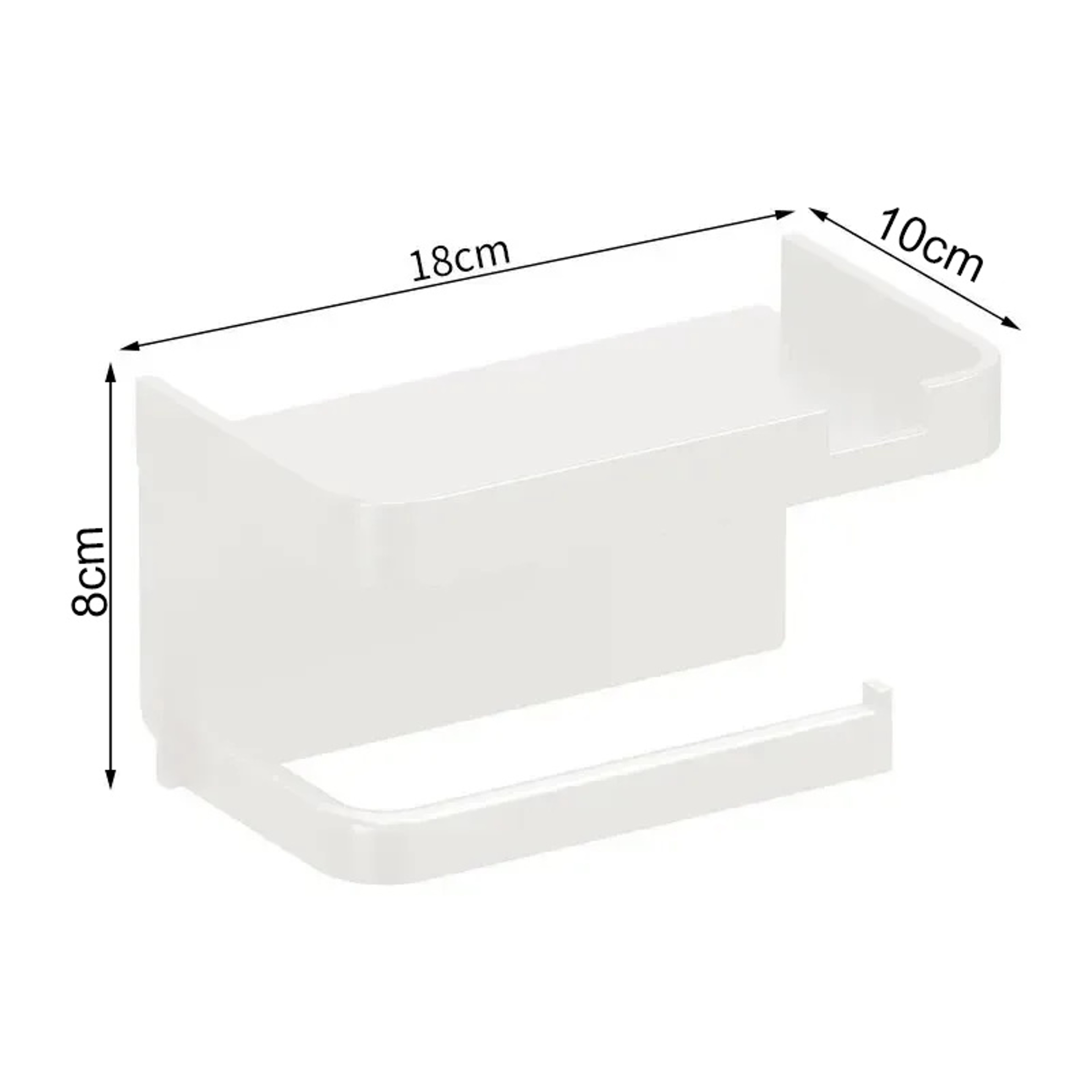 Plastic Toilet Paper Holder with Phone Storage, Kitchen Towel Placement, Seasoning Rack for Bathroom Wall – view 7