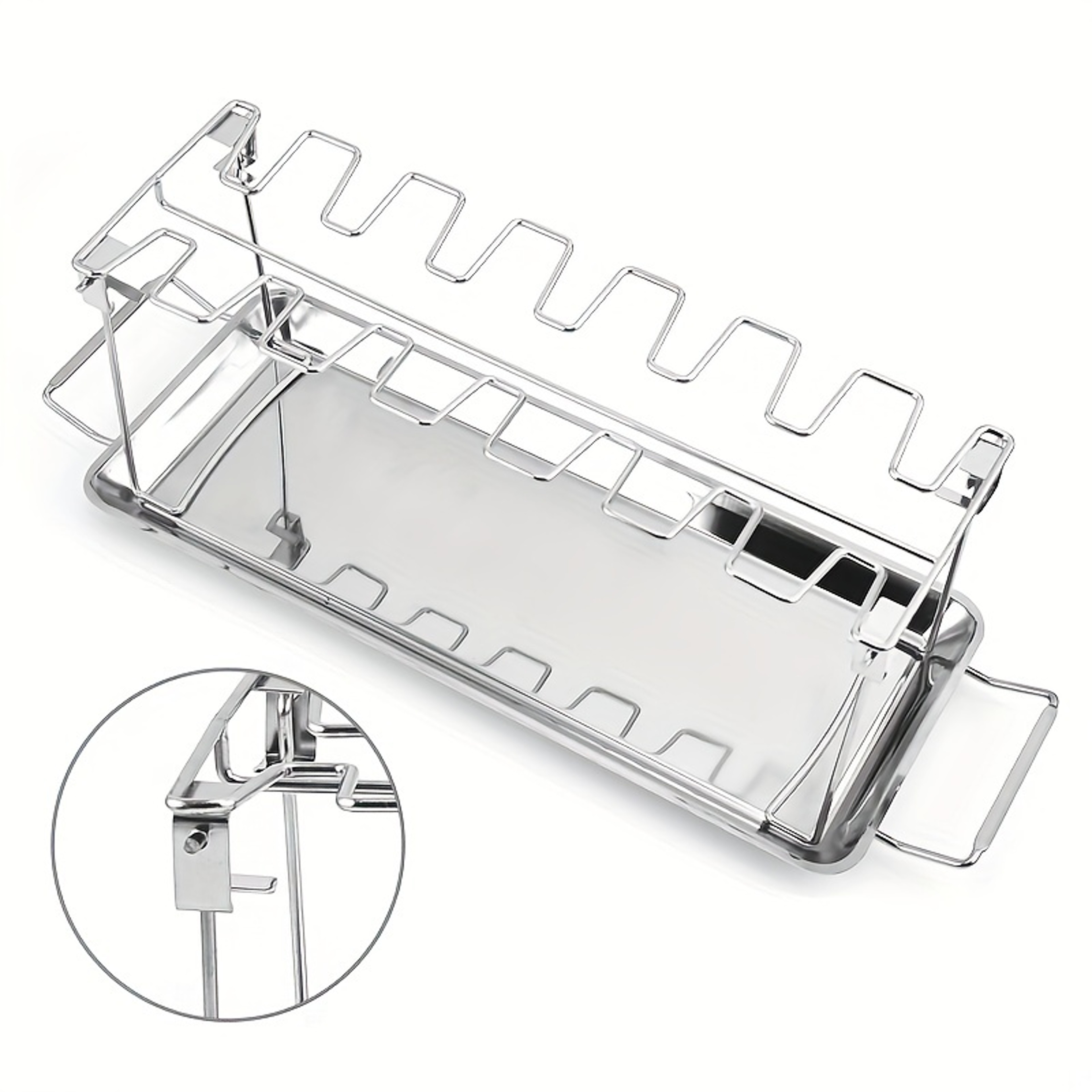 Stainless Steel BBQ Cooking Rack Non-Stick Barbecue Drumstick Grill Oven Roaster Stand – view 5