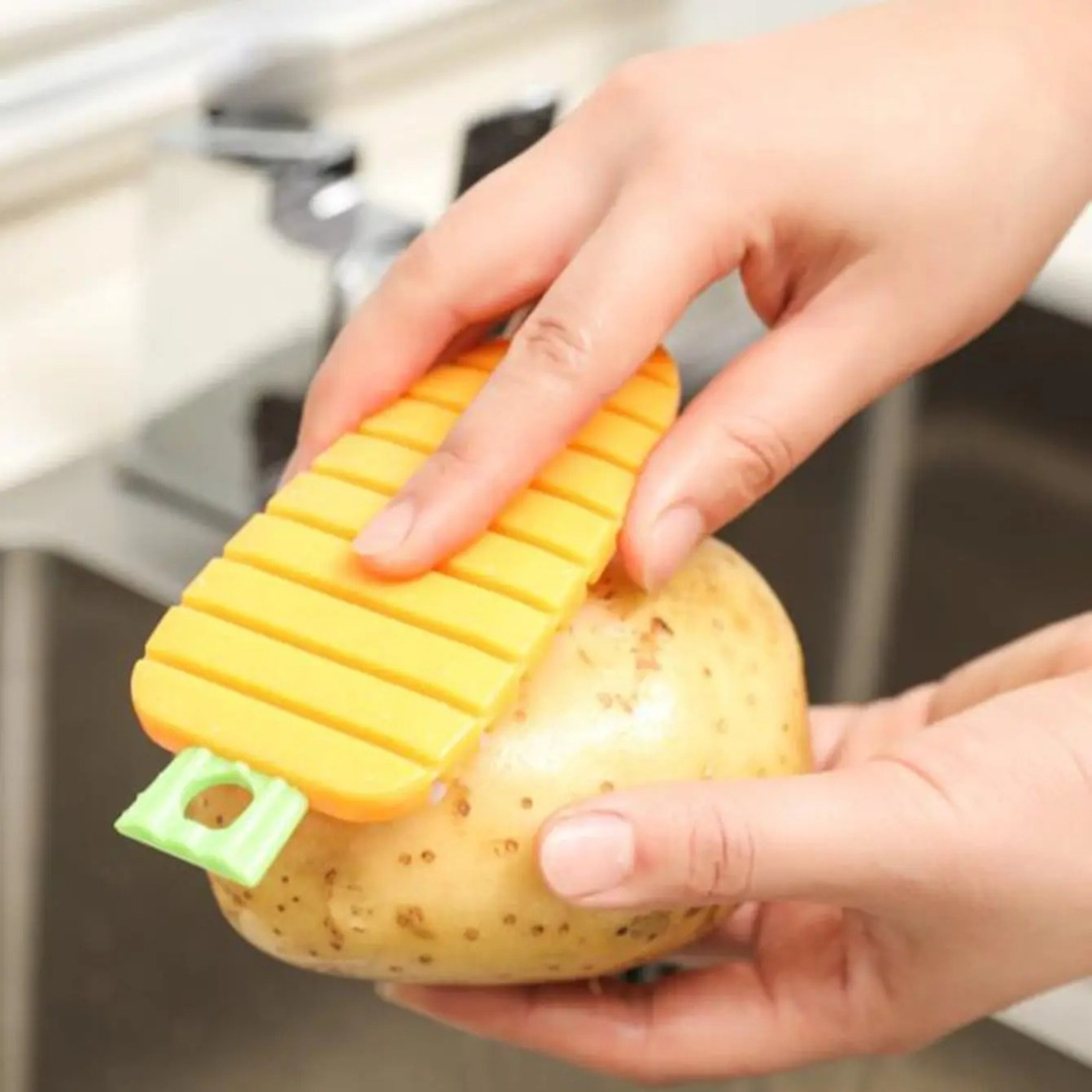 Dishwasher Safe Kitchen Brush for Fruits Vegetables, Flexible Vegetable Cleaning Brush Scrubber for Potato Carrot Apple – view 3