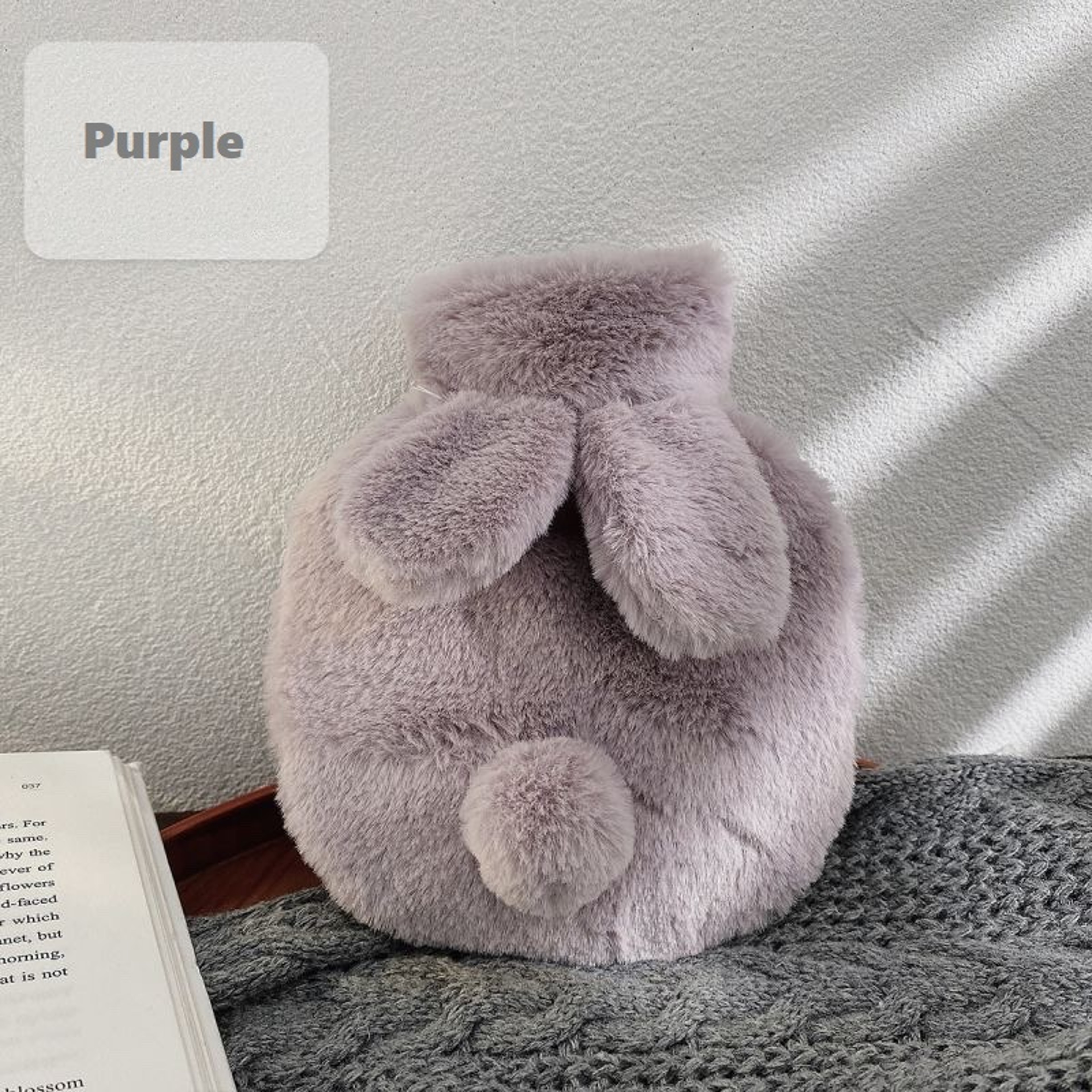 Hand Feet Warmer, Cute Plush Rabbit Hot Water Bag with Cover For Winter, Reusable Hot Water Jug Bottle – view 8