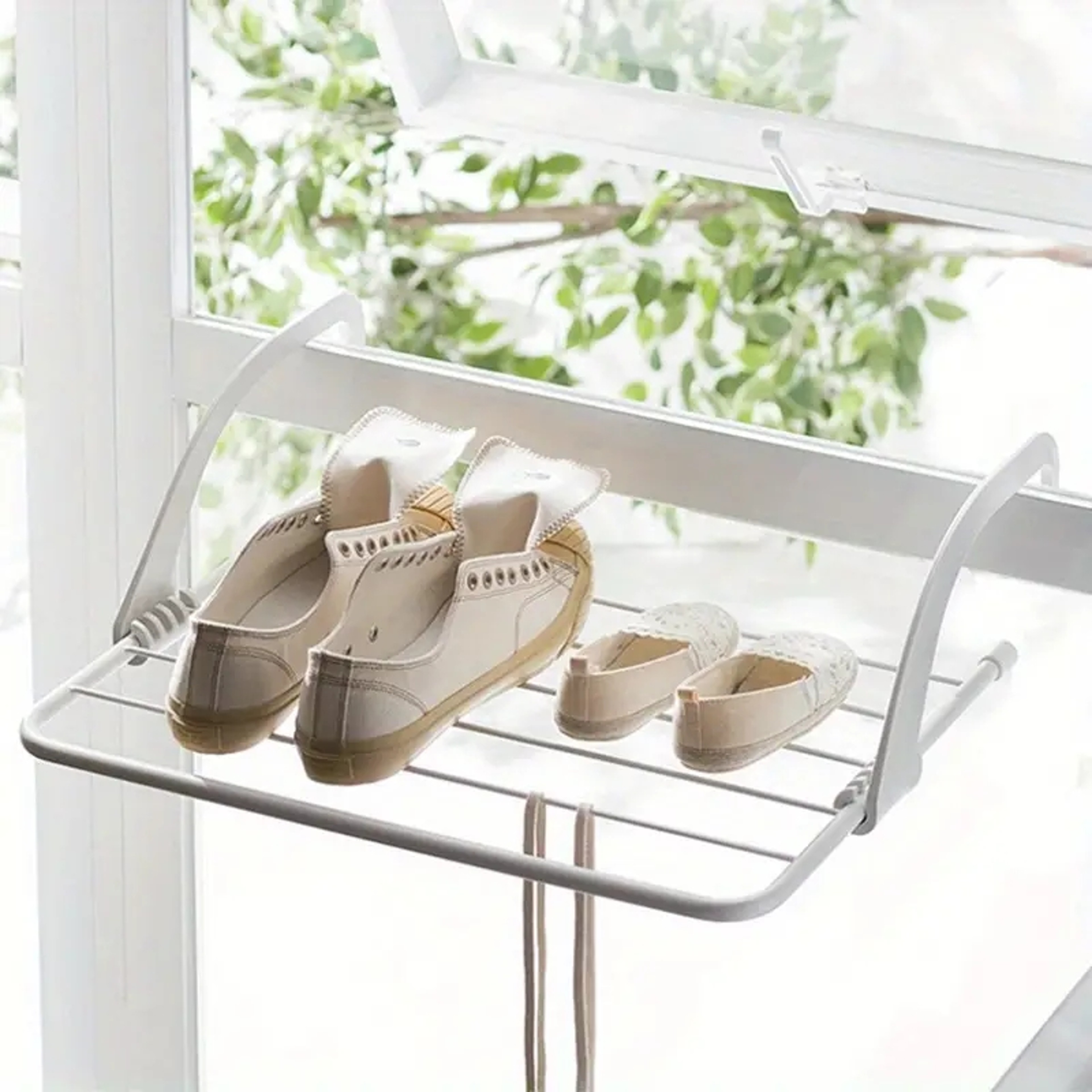 Clothes Hanger for Storage, Foldable Balcony Hanging Socks and Shoes Hanger, Multi Use Towel Hanger – view 1