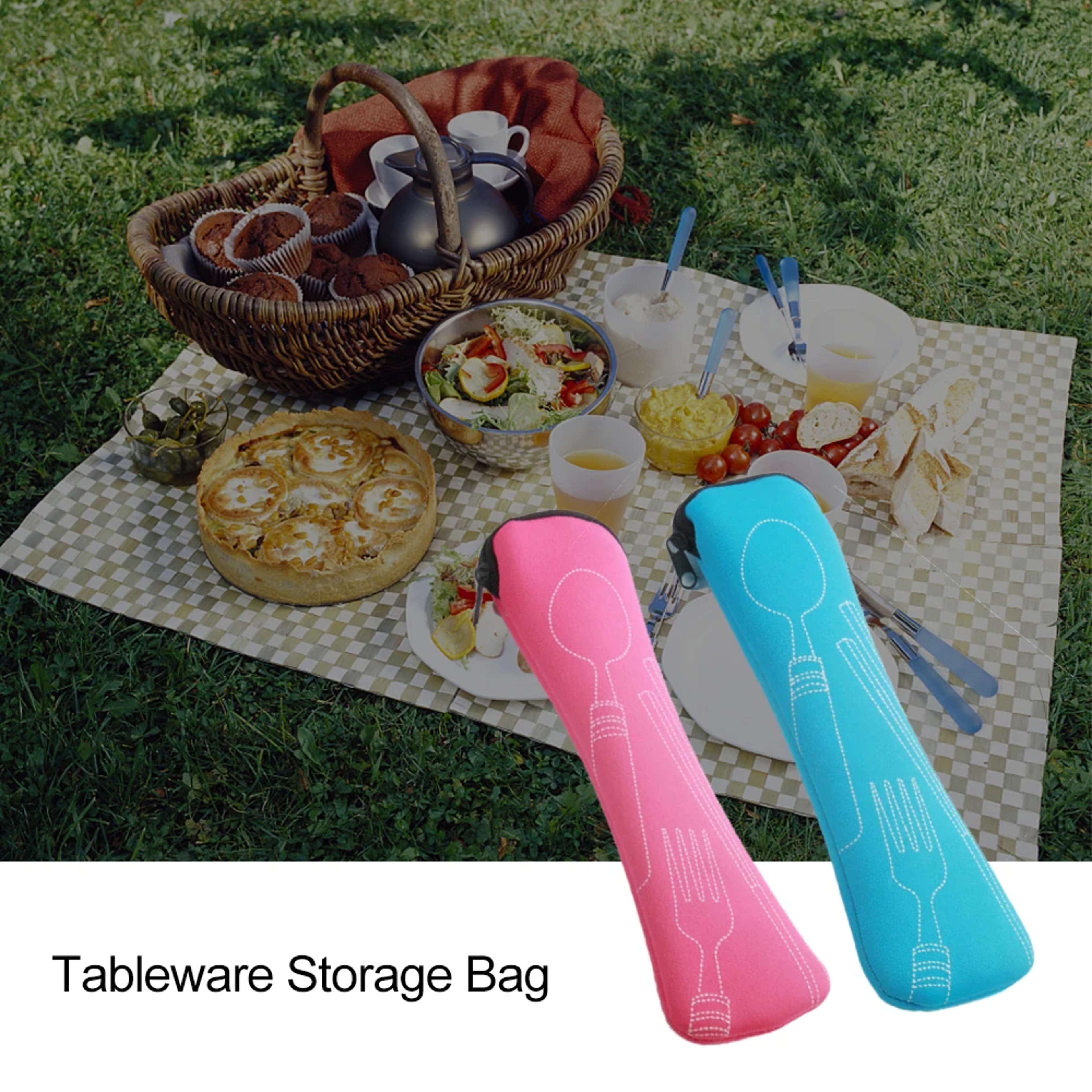 Cutlery Bag for Travel, Portable Storage Box, Fork Spoon Bag for Picnic – view 2