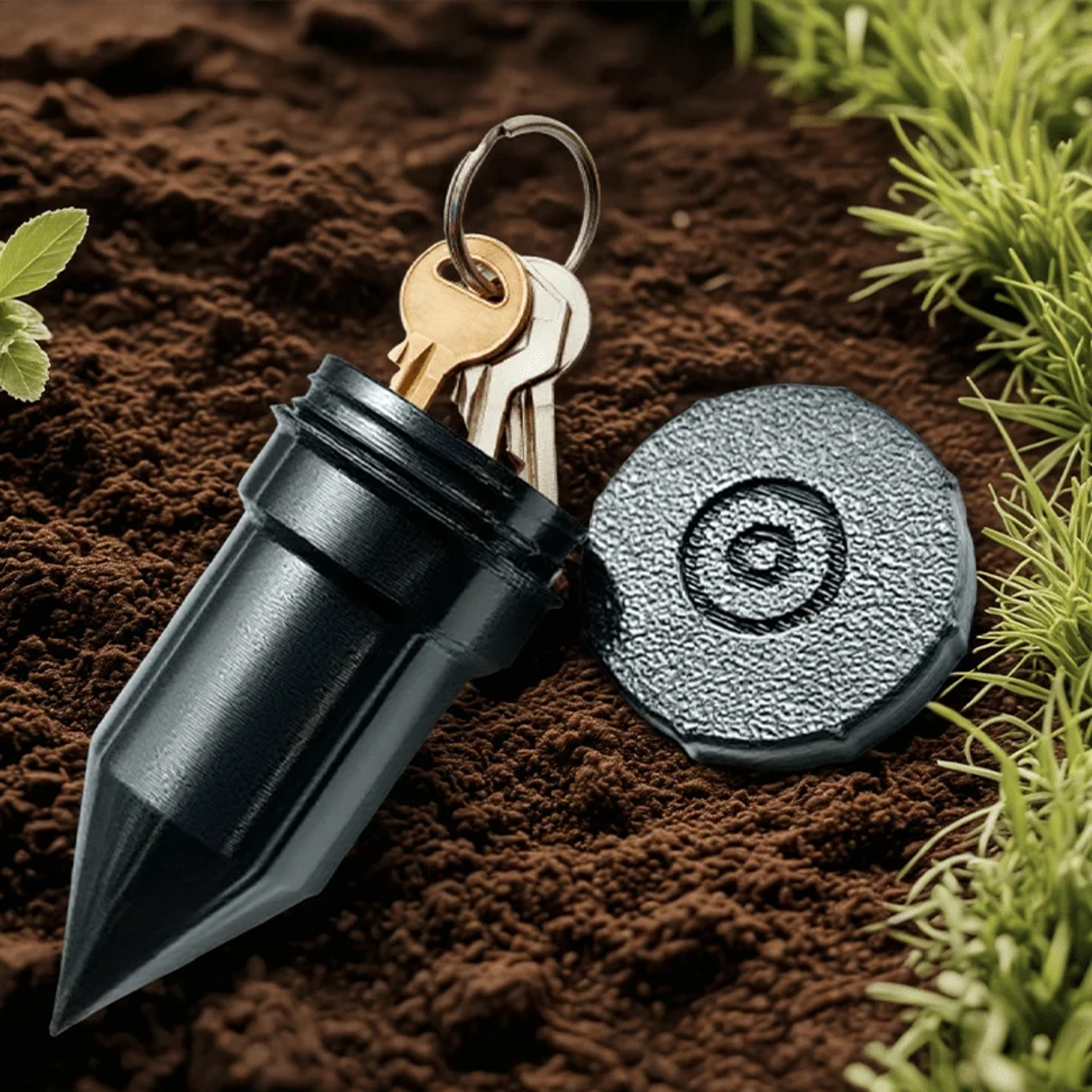 Durable Plastic Garden Key Hider, Realistic Underground Watering Can Key Safe – view 3