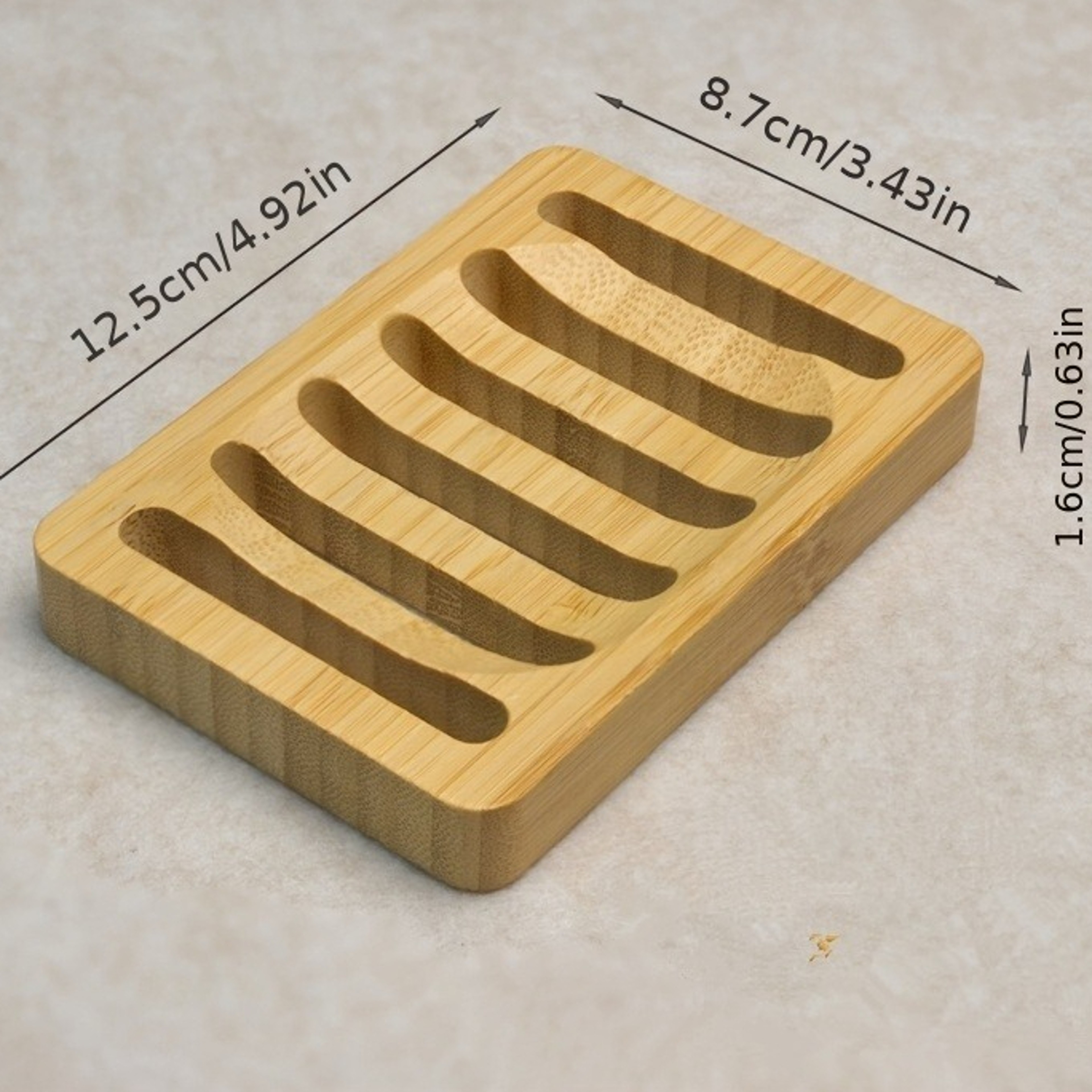 Natural Bamboo Dishes Bath Soap Holder, Wooden Prevent Mildew Tray, Drain Soap Box, Bathroom Washroom Container – view 3