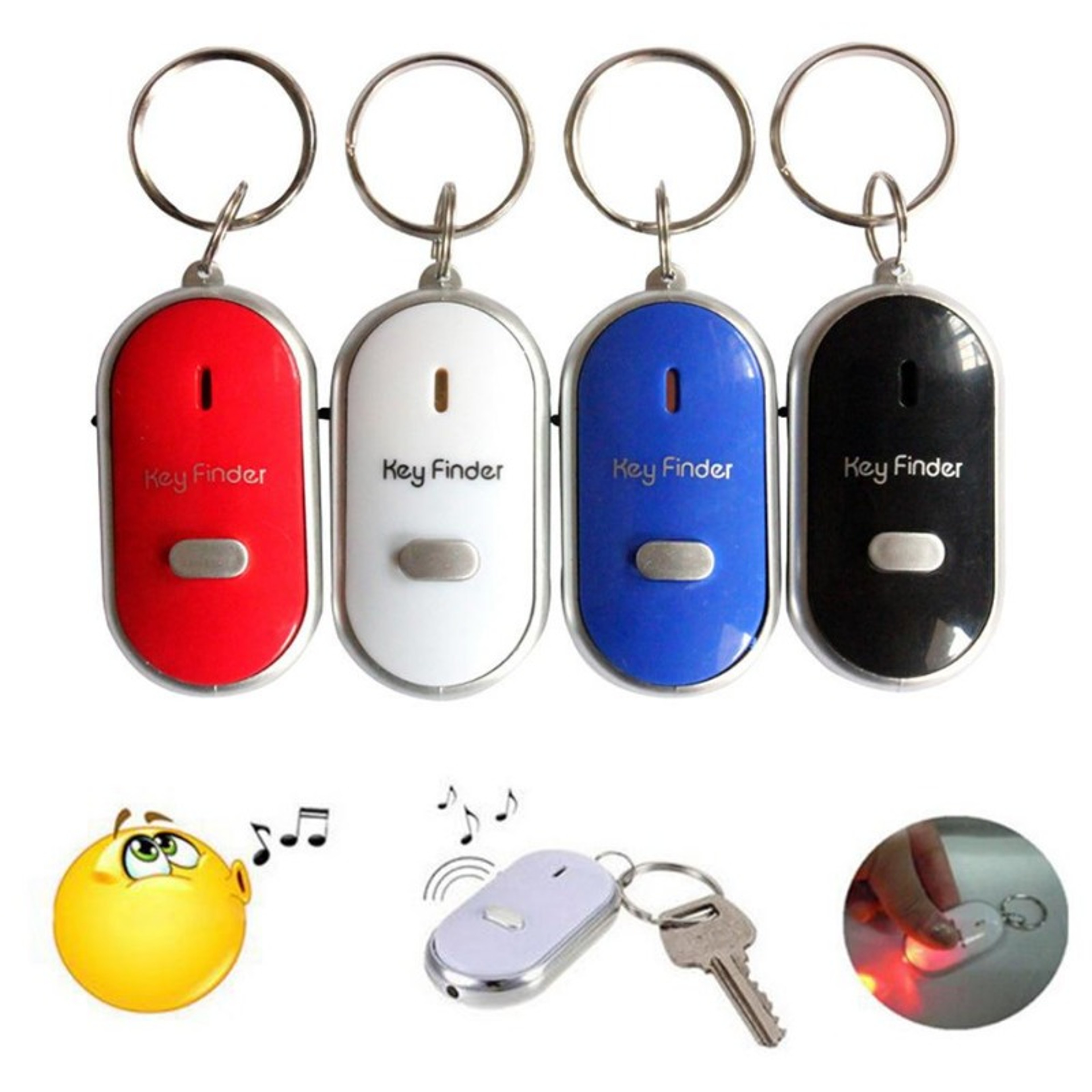 Mini Anti-lost Key Finder, Flashing Beeping Remote Locator for Kids, Bag, Wallet Whistle – view 3
