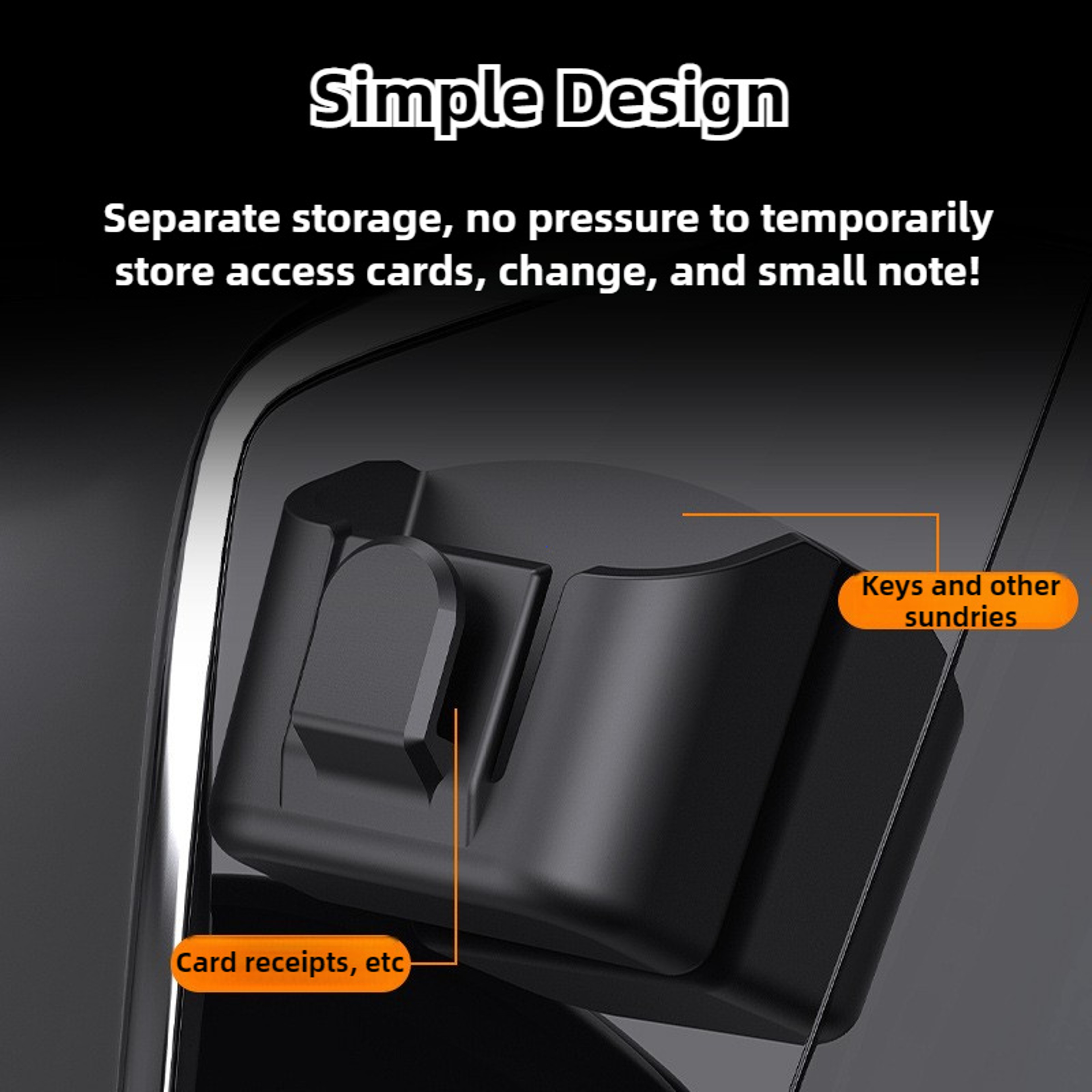 Storage Box Organizer, Car Key Holder Clip, Anti-Slip Dashboard Mount – view 4