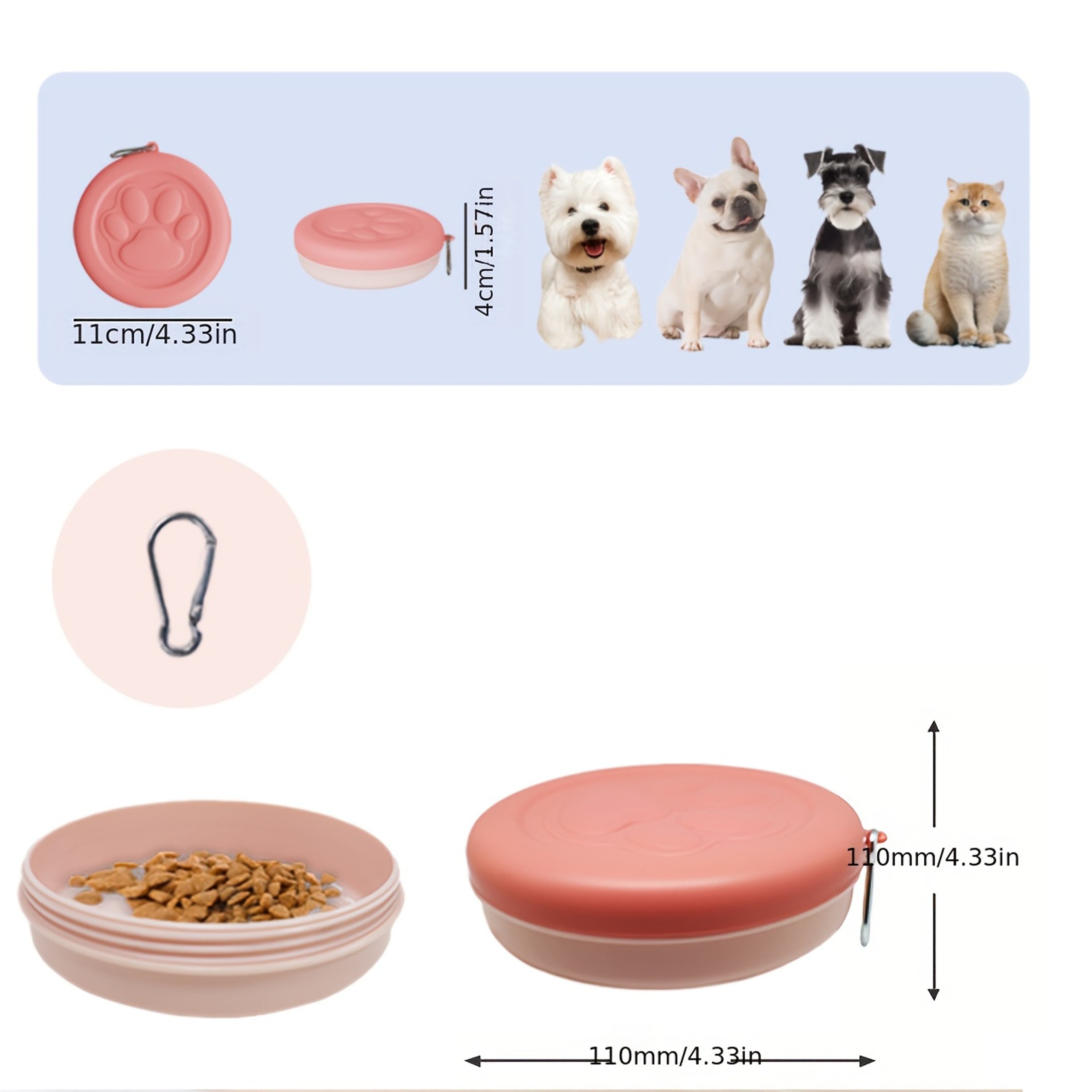 Pet Travel Bowl, Outdoor Portable Dog Food Bowl, Multifunctional Snack Box for Dogs and Cats, Feeding Water Bowl – view 2