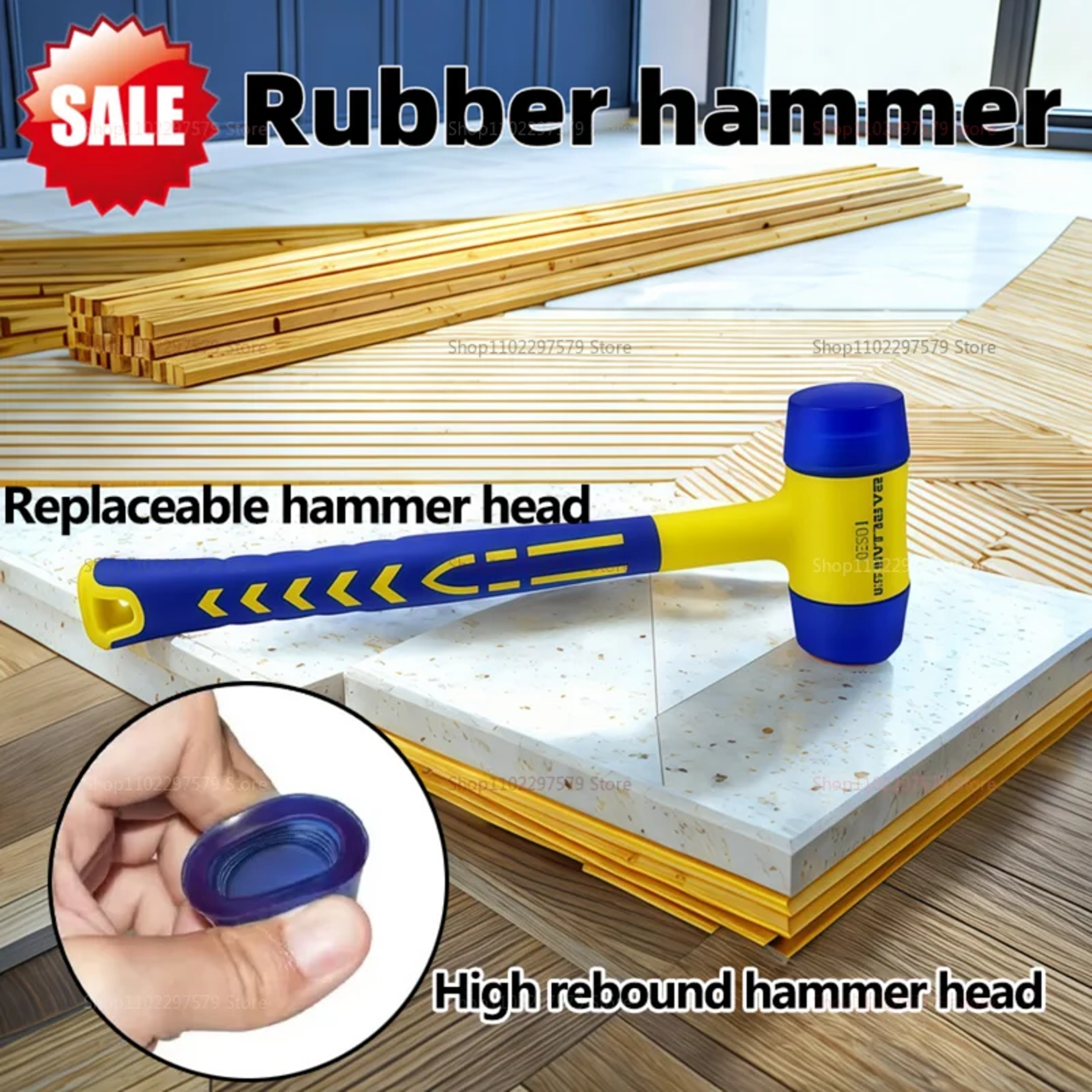 Insulated AllPurpose Double Headed Hammer Rubber Handle Heavy Duty Tool 0
