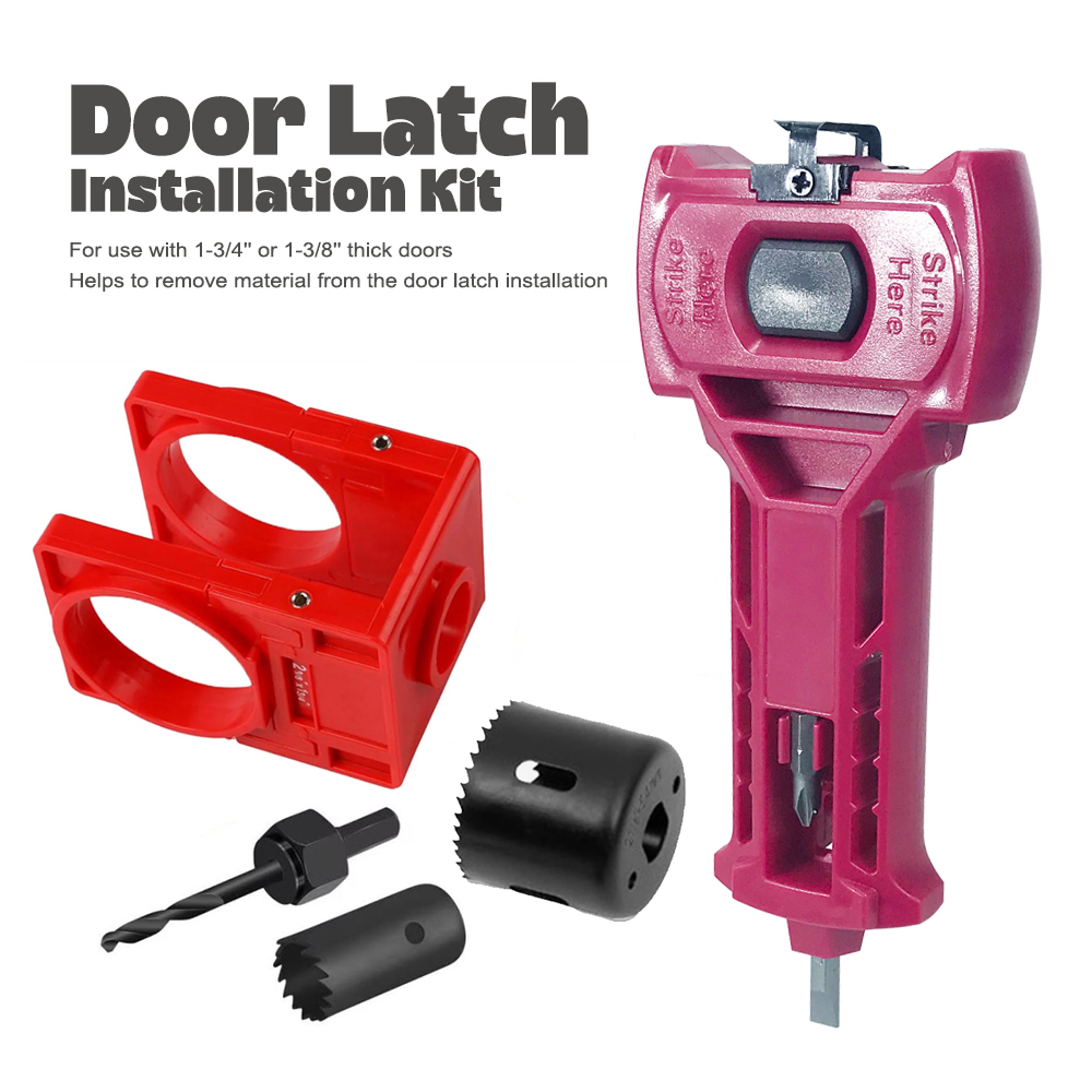 Door Latch Installation Kit, Ball Lock Hole Opener for Precise Scoring and Material Removal, Chiseling Door Installation – view 1