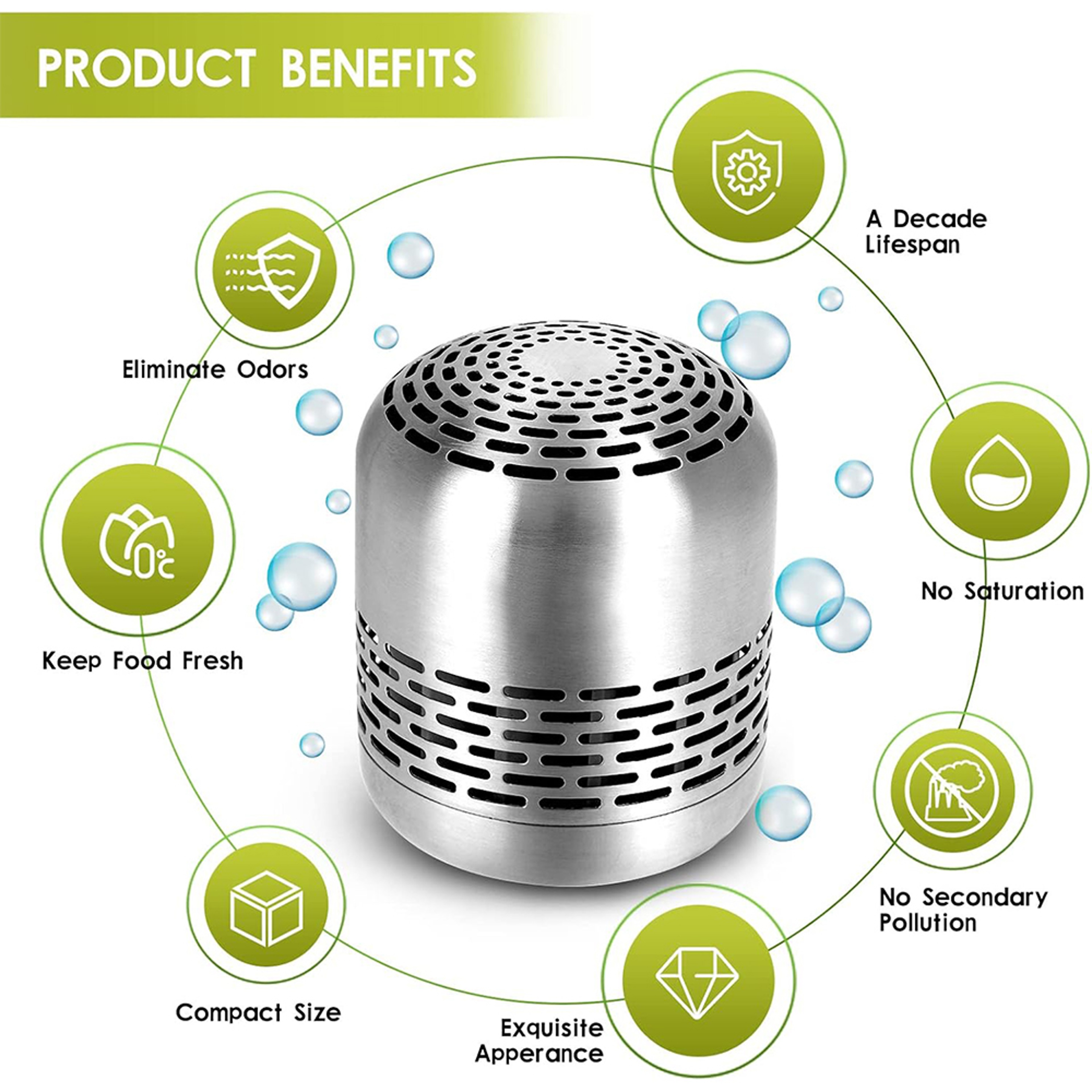 Fridge Deodorizer, Lasts for Refrigerator Odor Eliminator, Bamboo Charcoal for Freshness – view 3