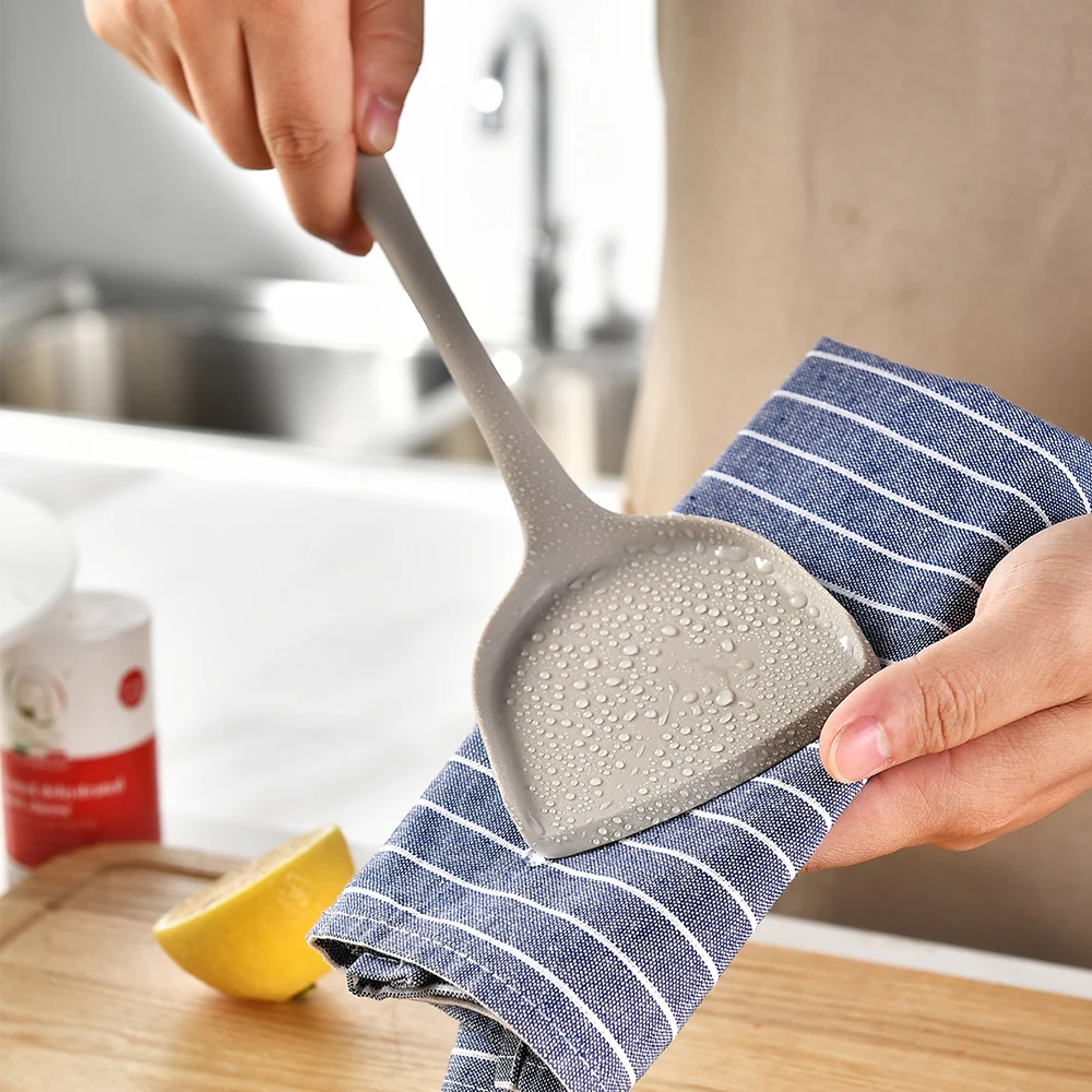 Silicone Kitchenware Set, Khaki Turner Spatula, Soup Spoon & Cooking Tools, Food Grade Utensils for Cooking and Serving – view 2