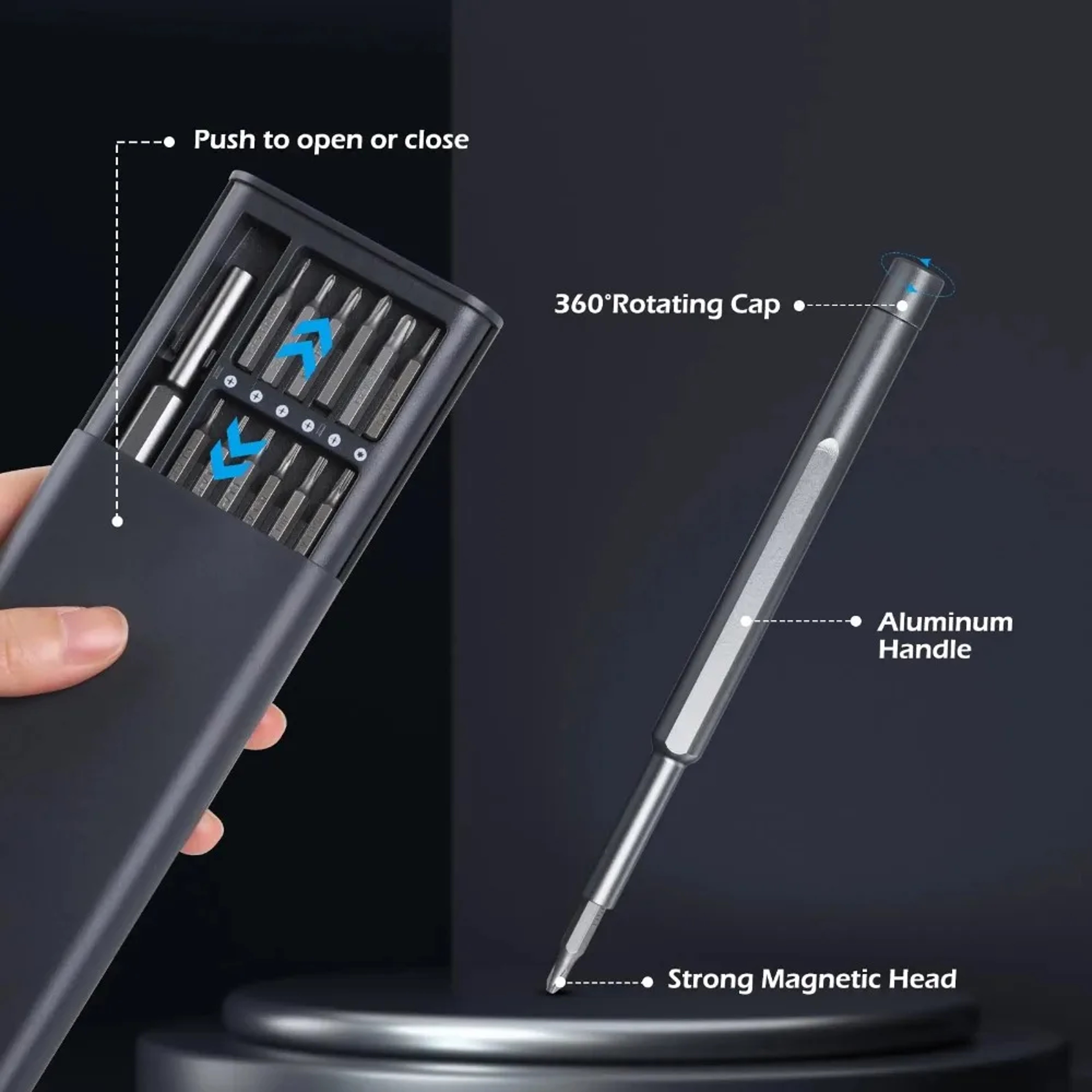 Magnetic Precision Screwdriver, Flat Head Hexagonal Driver for iPhone, PC, Watch Repairs – view 4