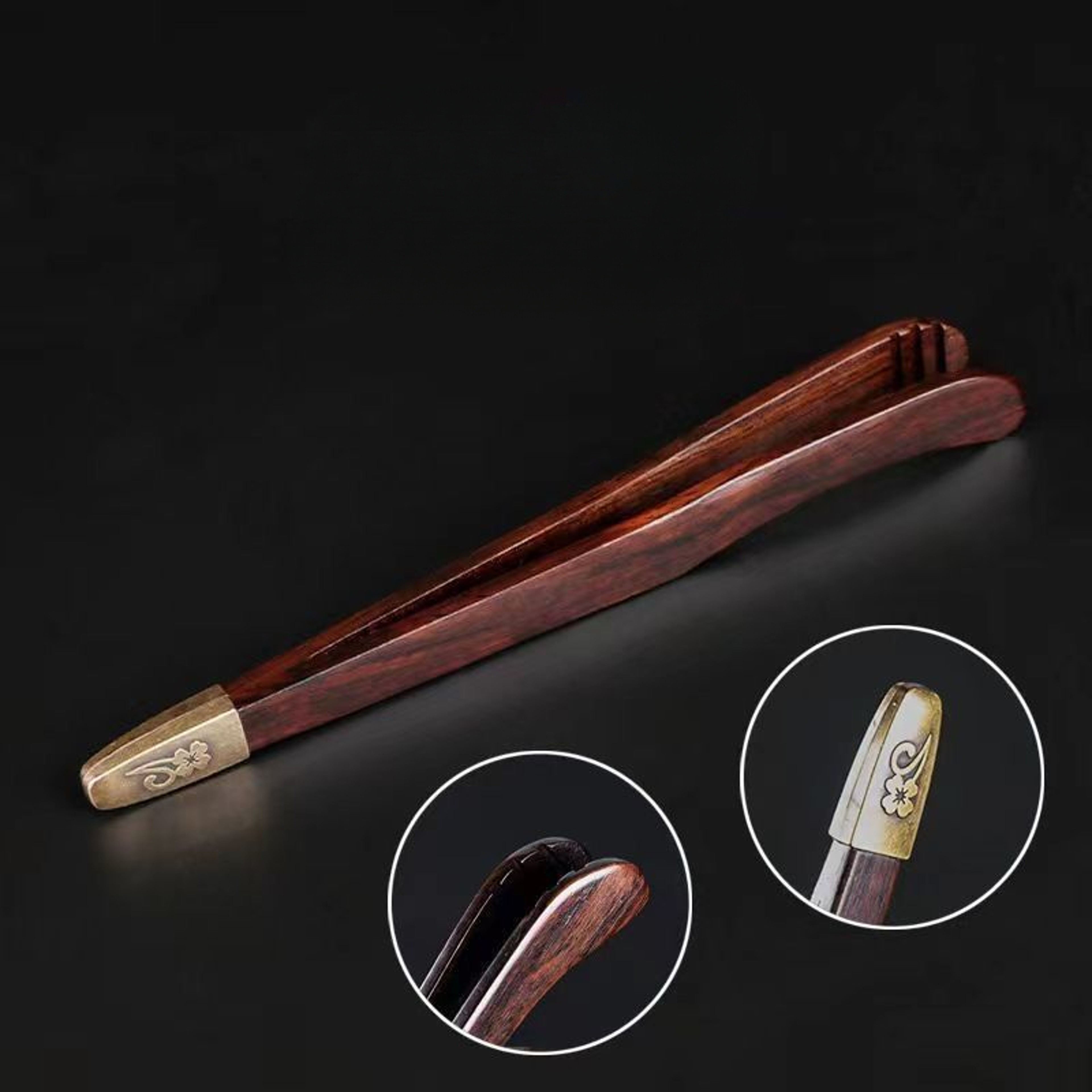 Wooden Tweezer Tea Clip, Sandalwood Anti Drop Tea Tweezers, Non-Slip Sawtooth KungFu Tea Set Accessory – view 1