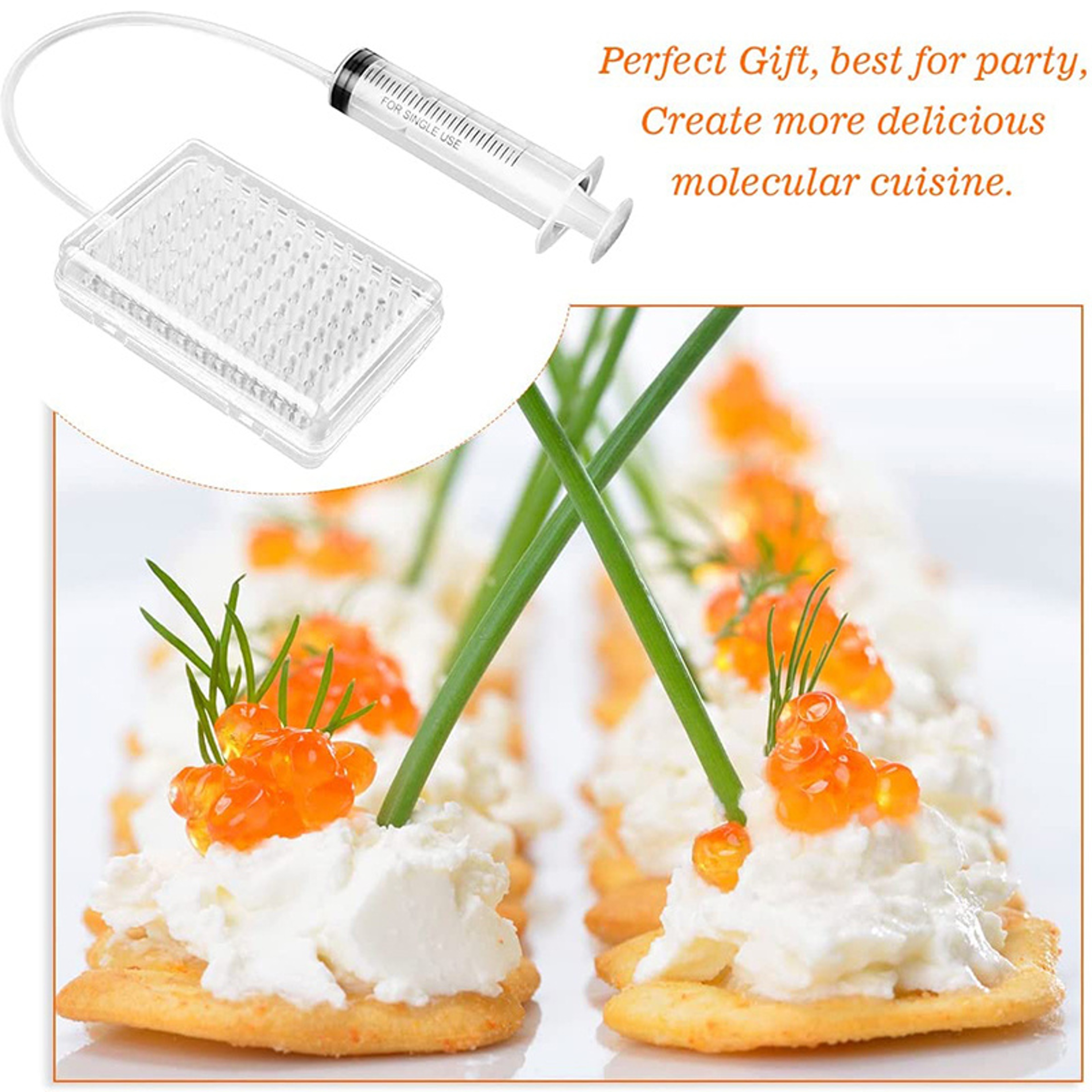 Spherification Dropper, Caviar Maker Box, Molecular Gastronom Hole Roe Sauce Dispenser – view 3