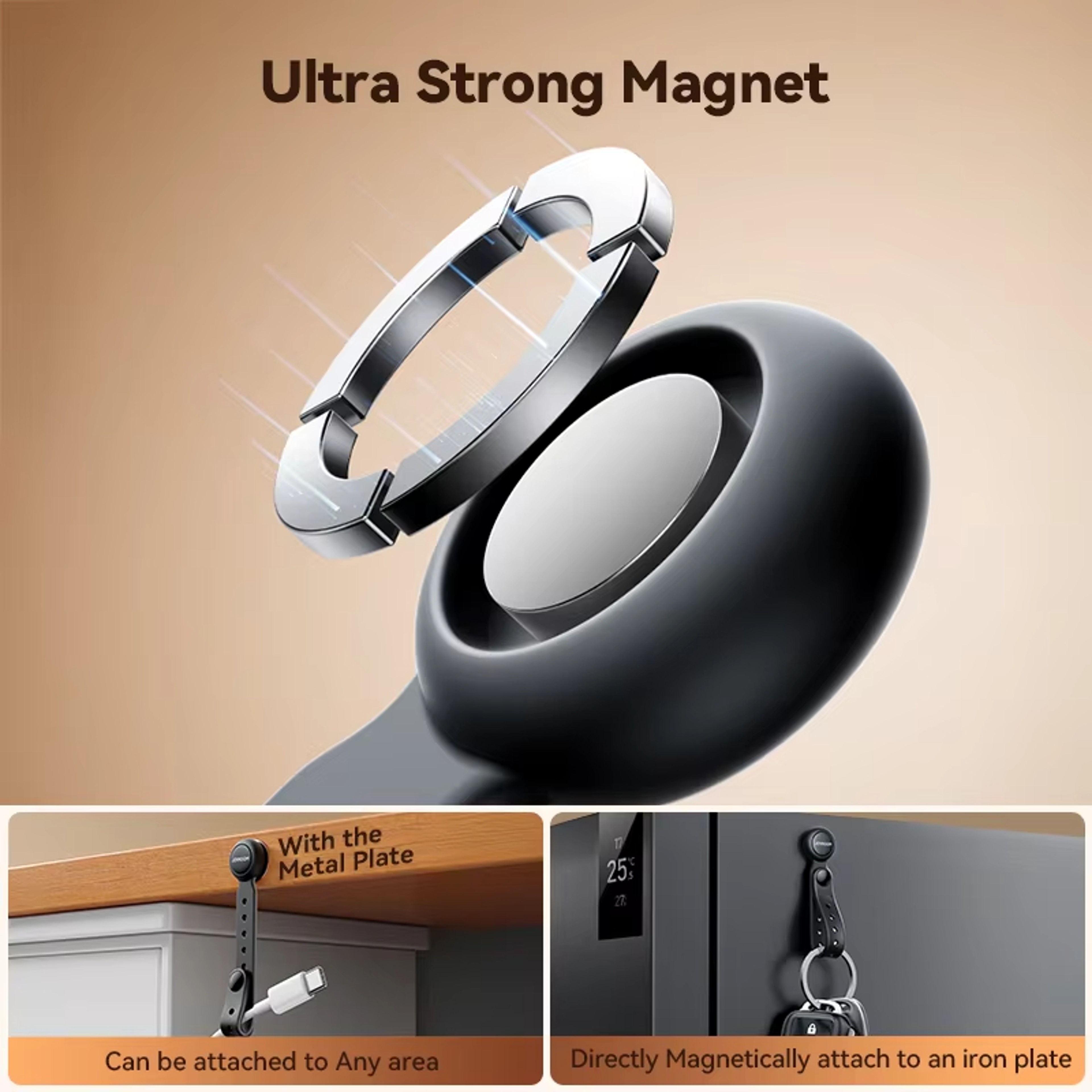 Wire Organizer Cable Holder, Adjustable Magnetic Cable Management Ties with Hook & Loop Straps for Home Organization – view 2