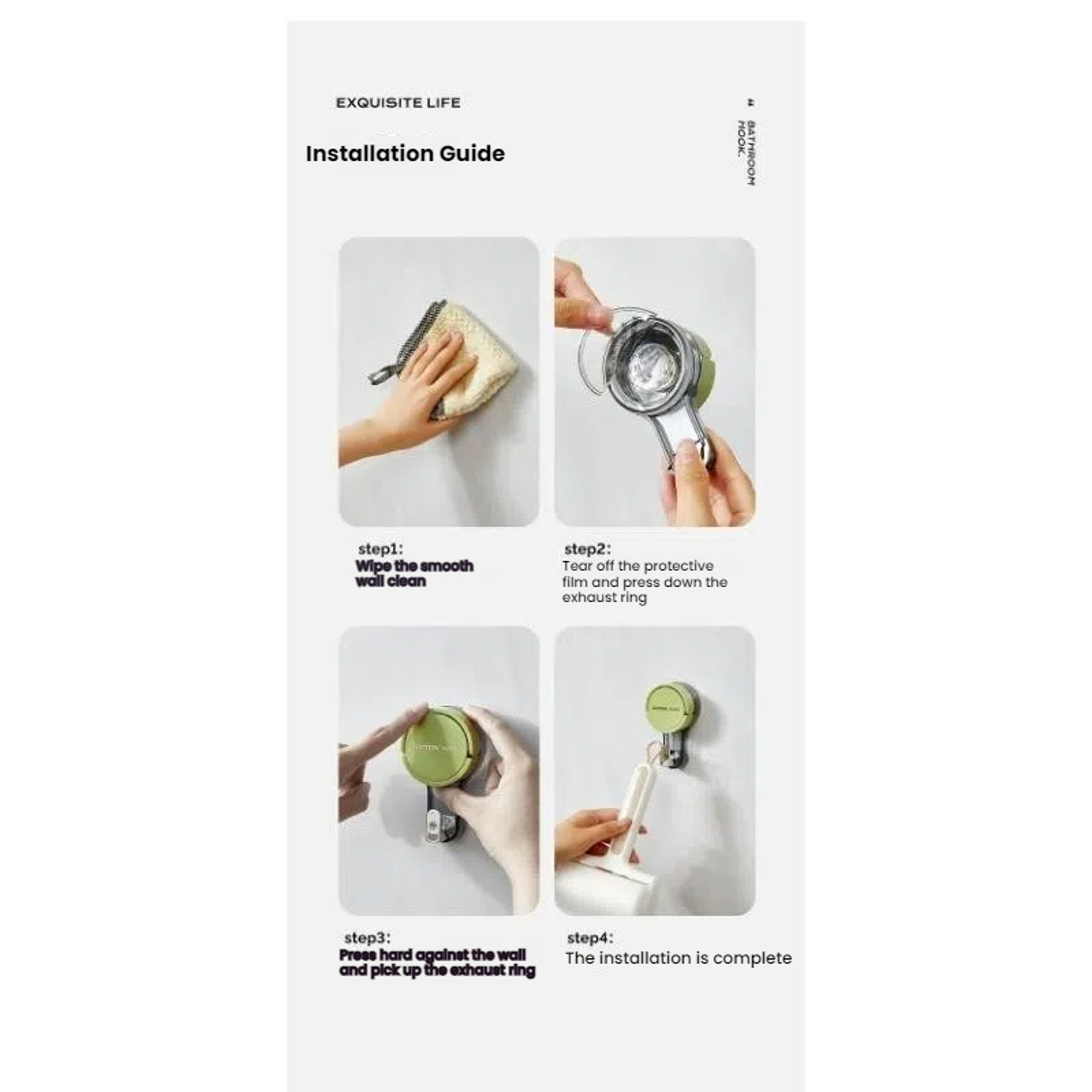 Strong Vacuum Power Suction Hooks, Traceless Adhesive No-Drilling Hooks for Bathroom, Kitchen, and Toilet Areas – view 6