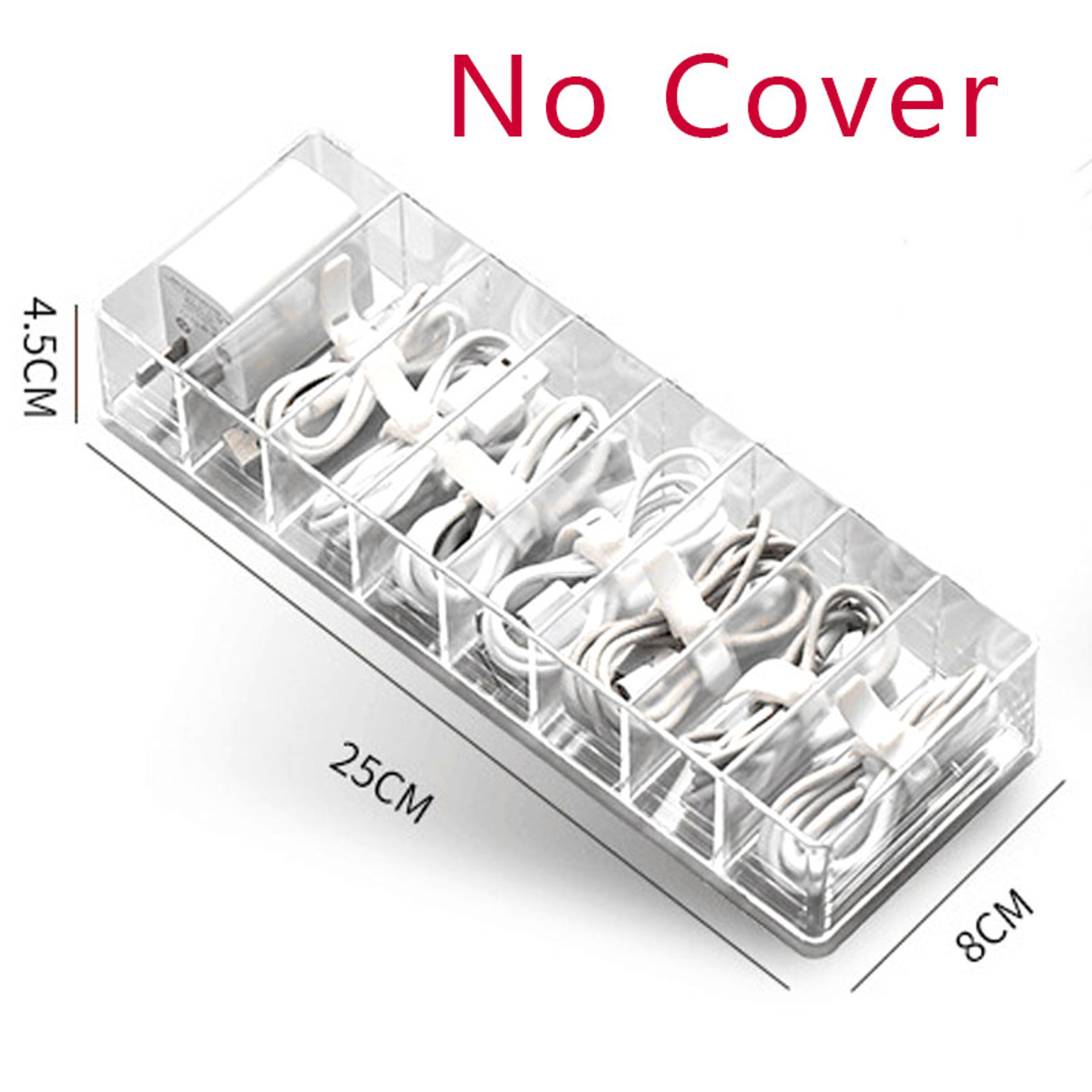 Data Cable Storage Box Household Charger Organizer Transparent Plastic Cable Box With Divided Compa 7