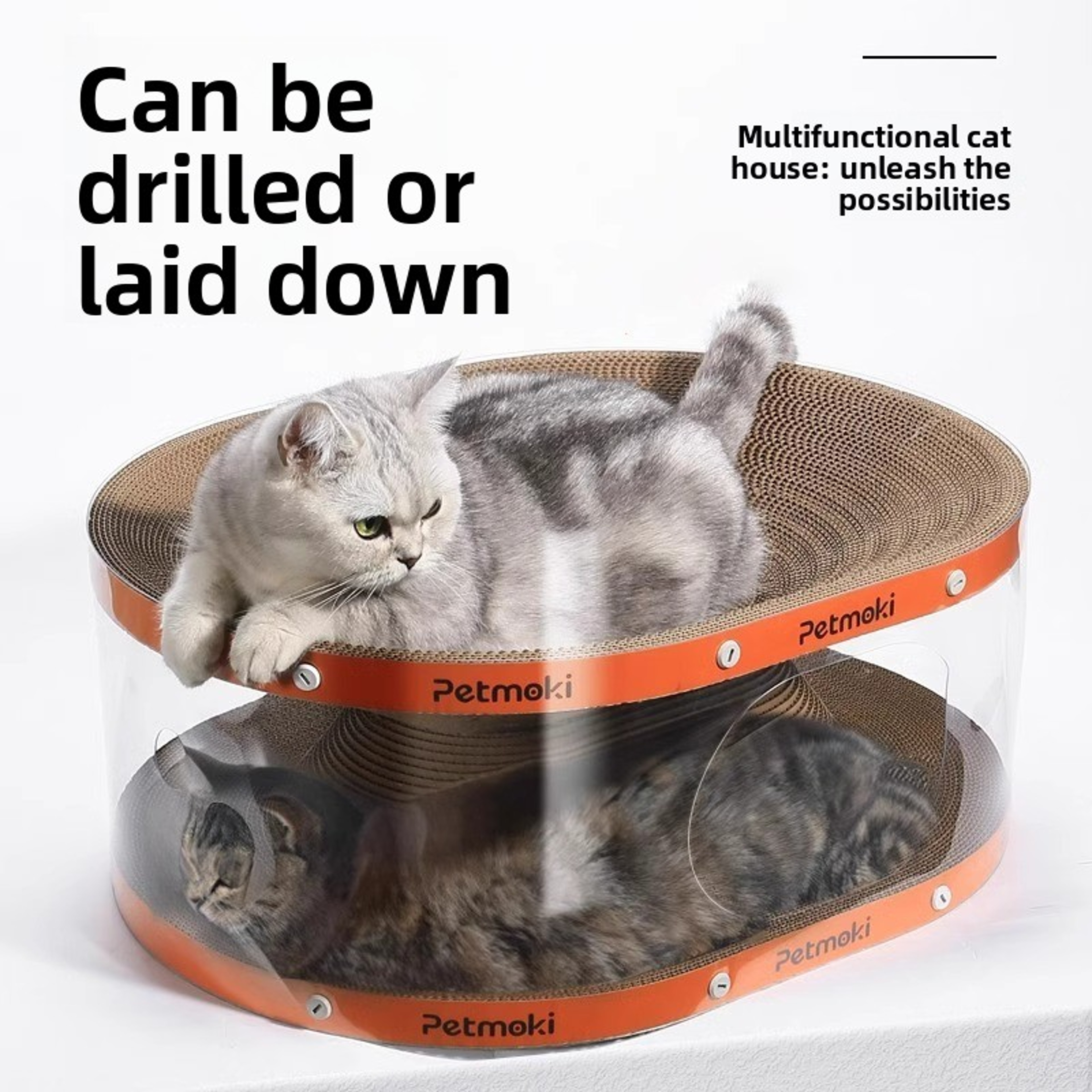 Cat Bed, Scratching Pad & Burrowing Tunnel Toy for Cats – view 2