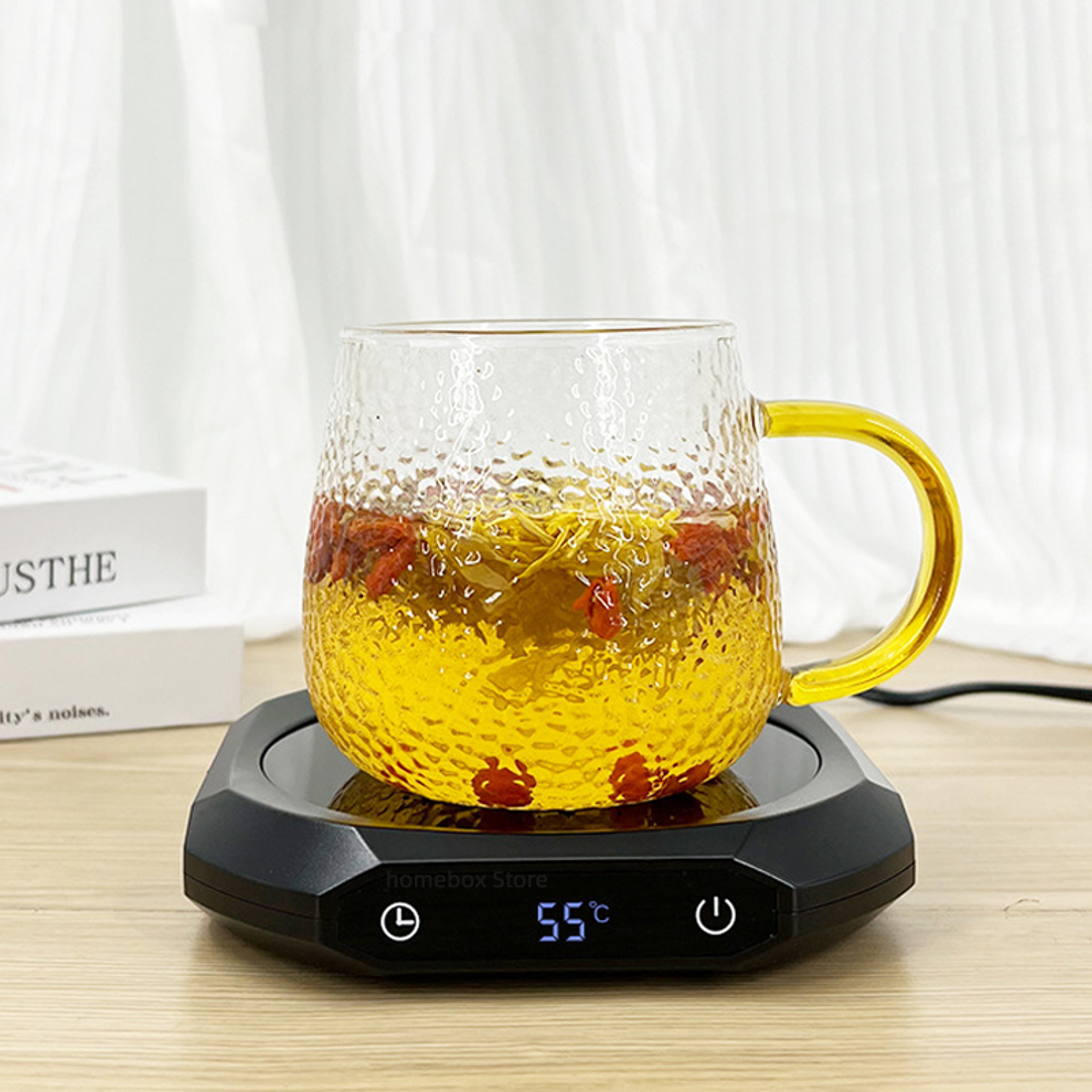 Electric Plate Heating Pad, Cup Heater Coffee Mug Warmer with Gear Temperature for Milk, Tea, Water – view 3