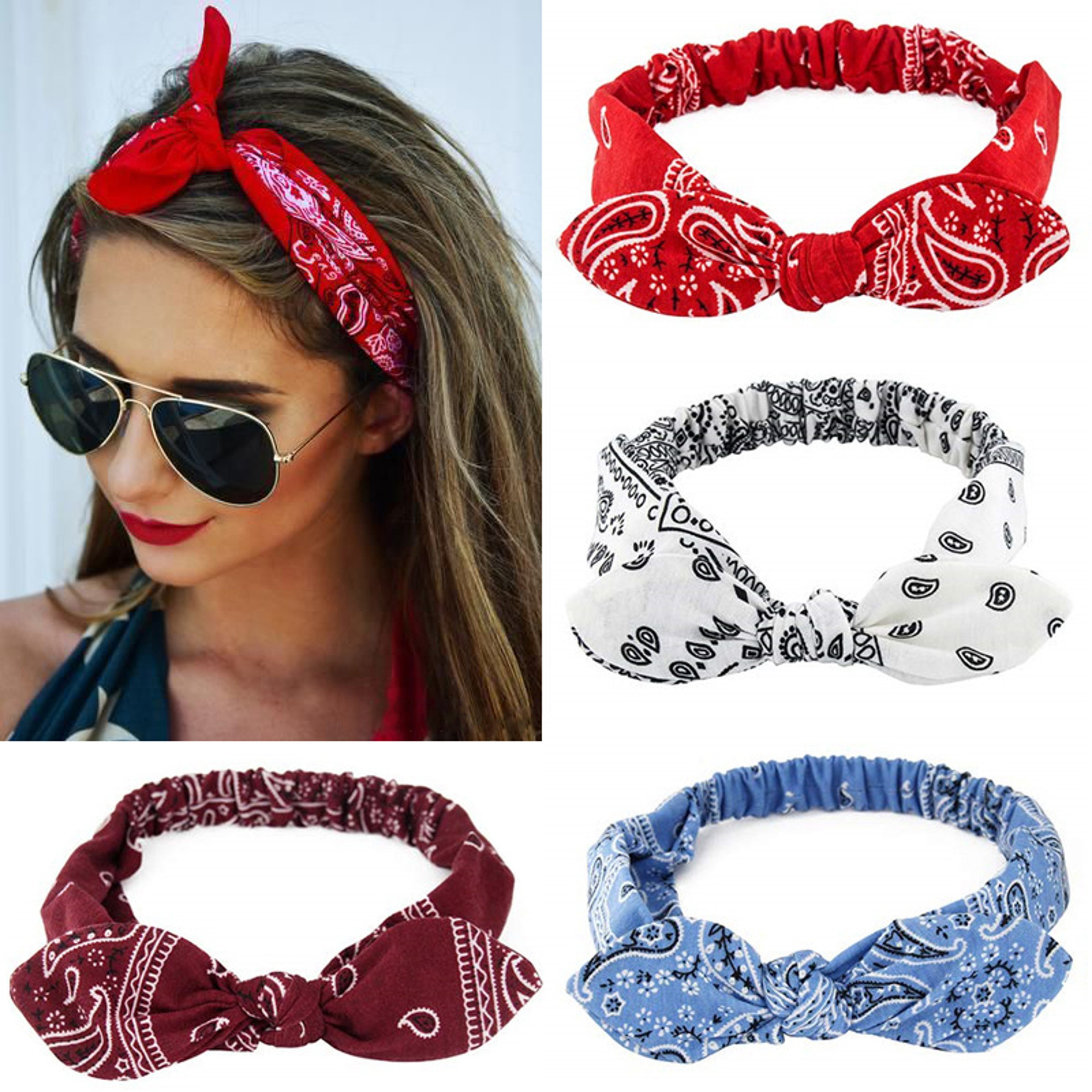 Vintage Cross Knot Elastic Headbands For Women Soft Boho Turban Bandanas Girls Hair Bands Accessori 0