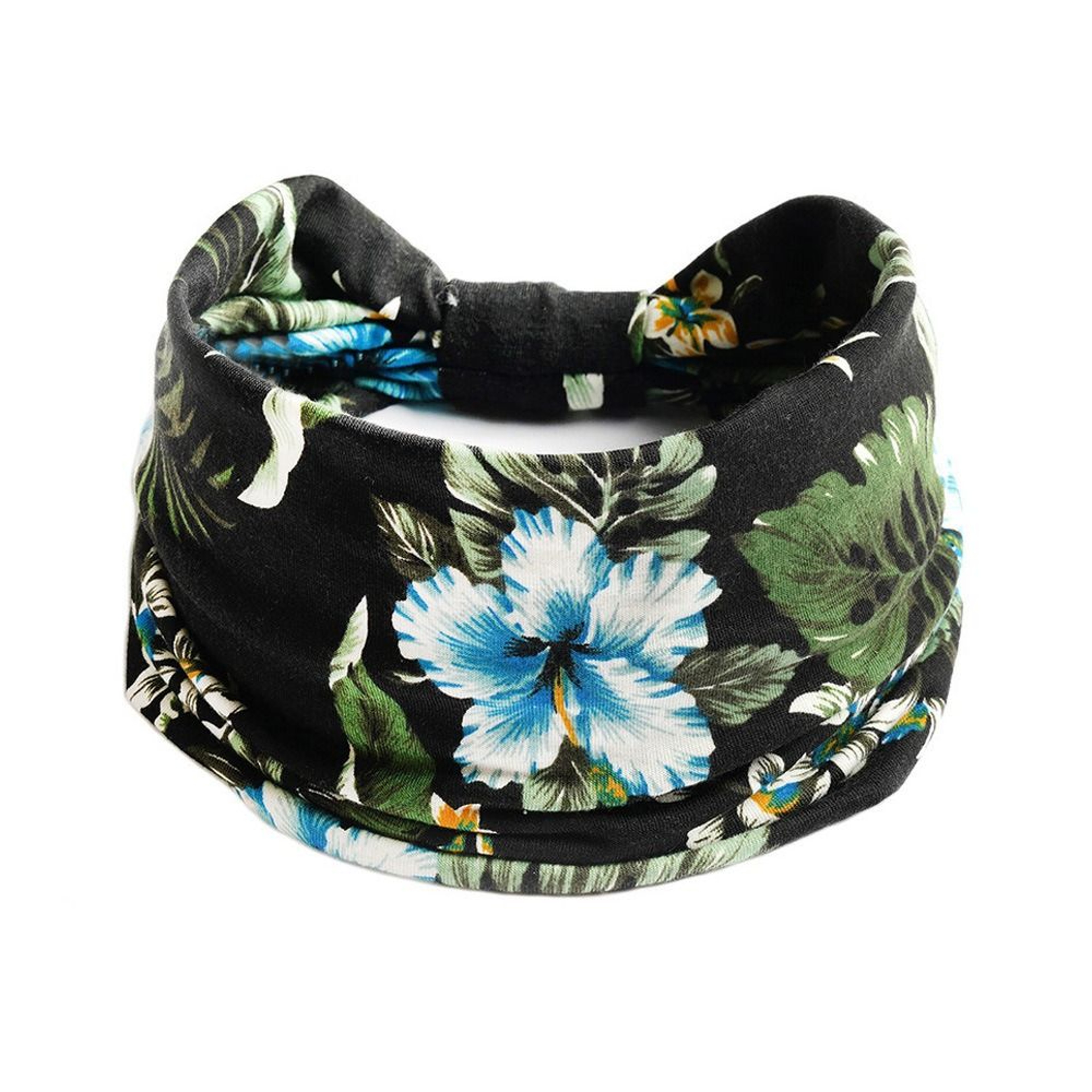 New Vintage Elastic Knot Turban Bohemia Print Wide Headbands Soft Headwrap For Women Girls Yoga Ban 13