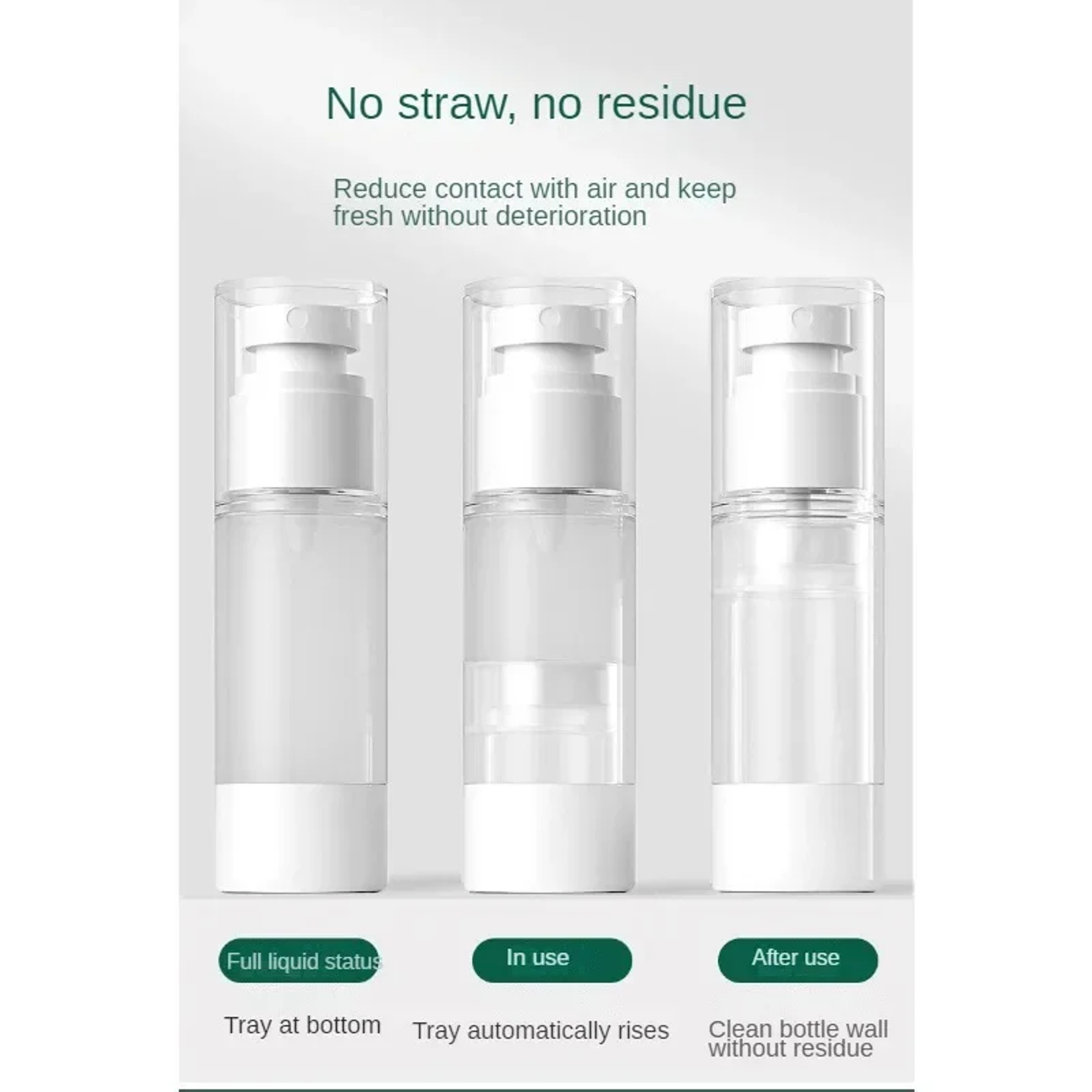 Bottle Travel Size Dispenser Makeup Container Clear Airless Cosmetic Cream Pump For Lotion And Gel 5