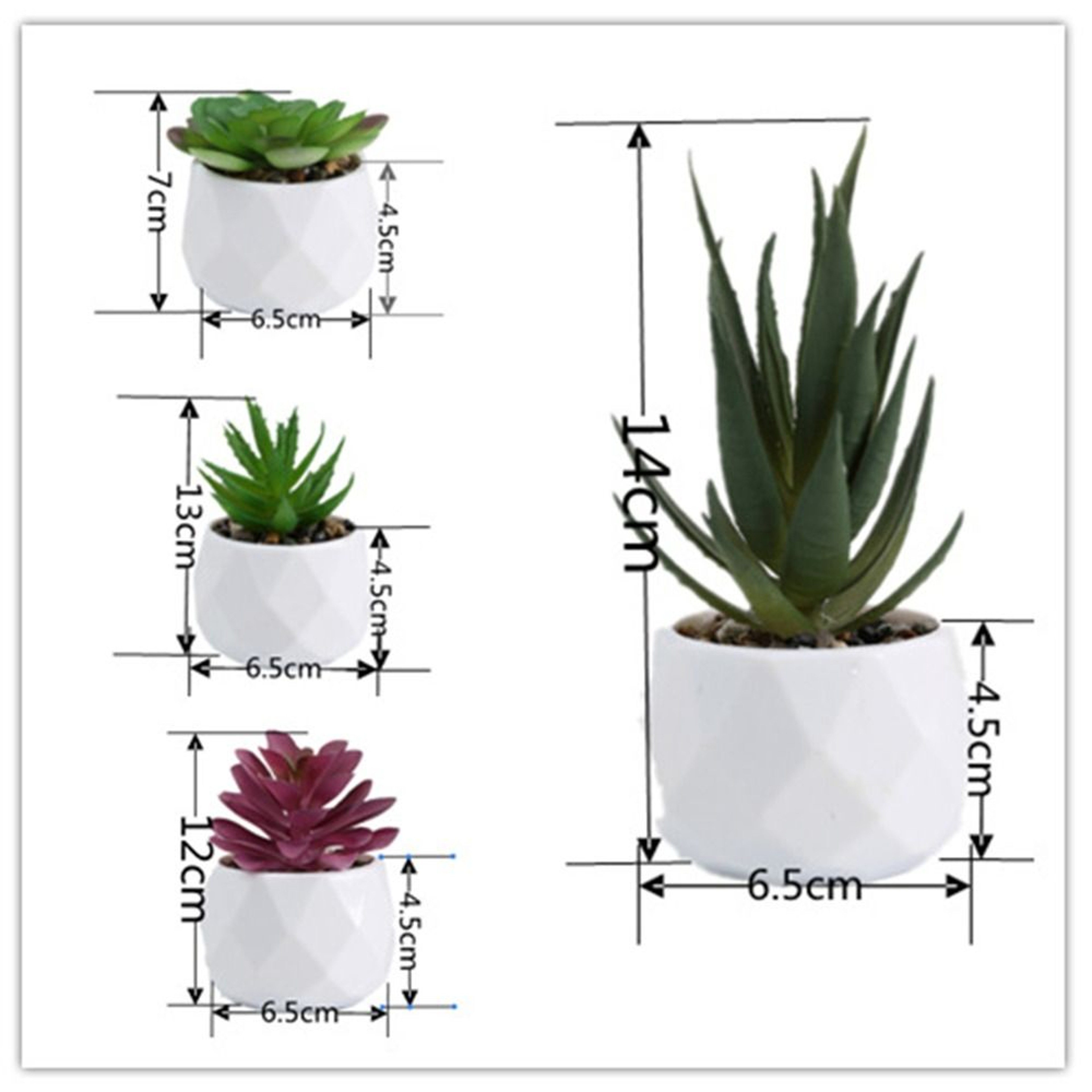 Simulation Succulents Plastic Bonsai Plants Artificial Evergreen Cactus Decor 5