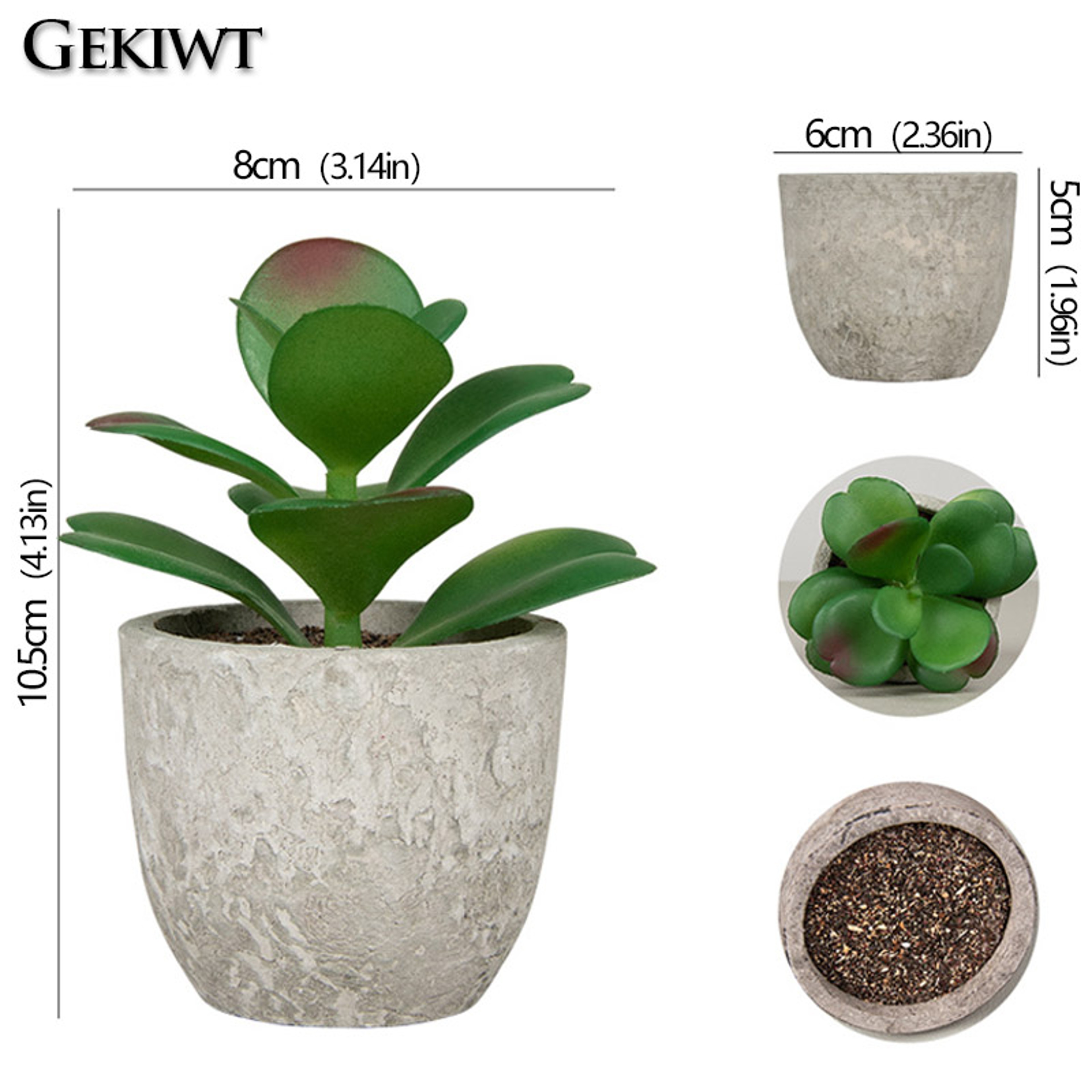 Artificial Succulent Plants, Mini Evergreen Fake Tree Pot, Small Decorative Plants for Office Table and Home Garden Deco – view 5