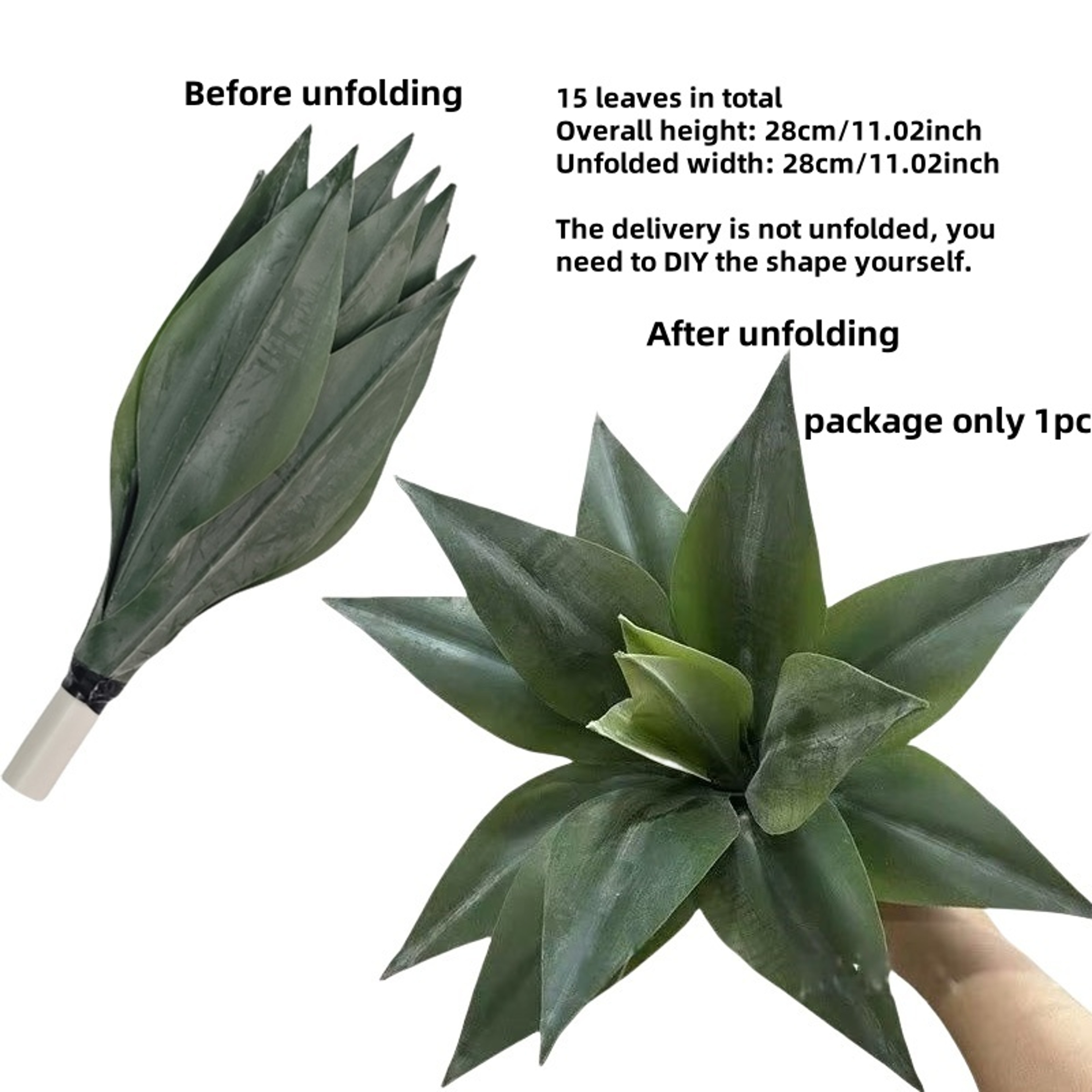 Tropical Desert Artificial Aloe and Agave Potted Plant, Faux Succulent for Living Room and Desktop – view 10