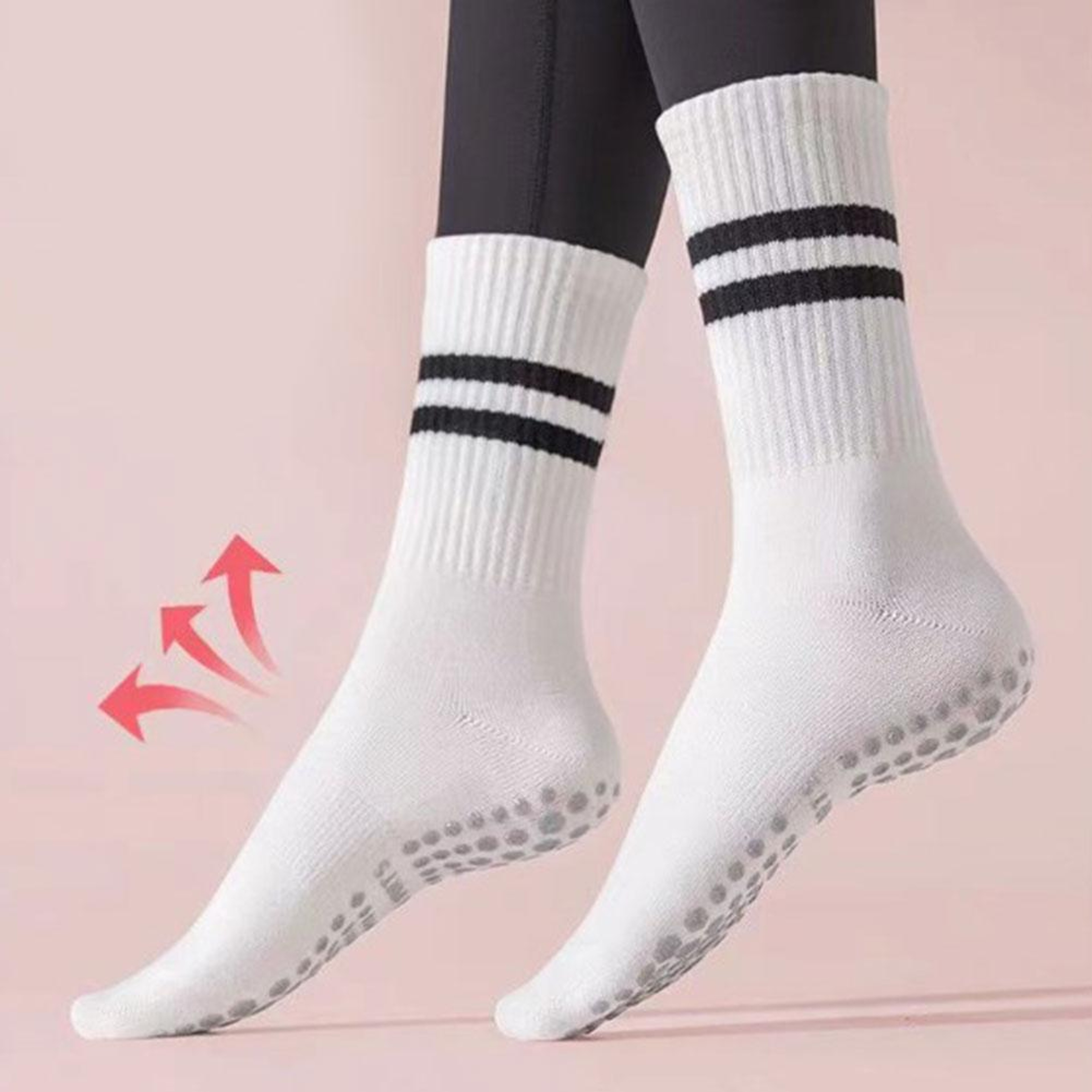 Non-slip Silicone Sports Socks, Cotton Mid-tube Bottom, Indoor Fitness Yoga Dance Pilates Gym Socks – view 2