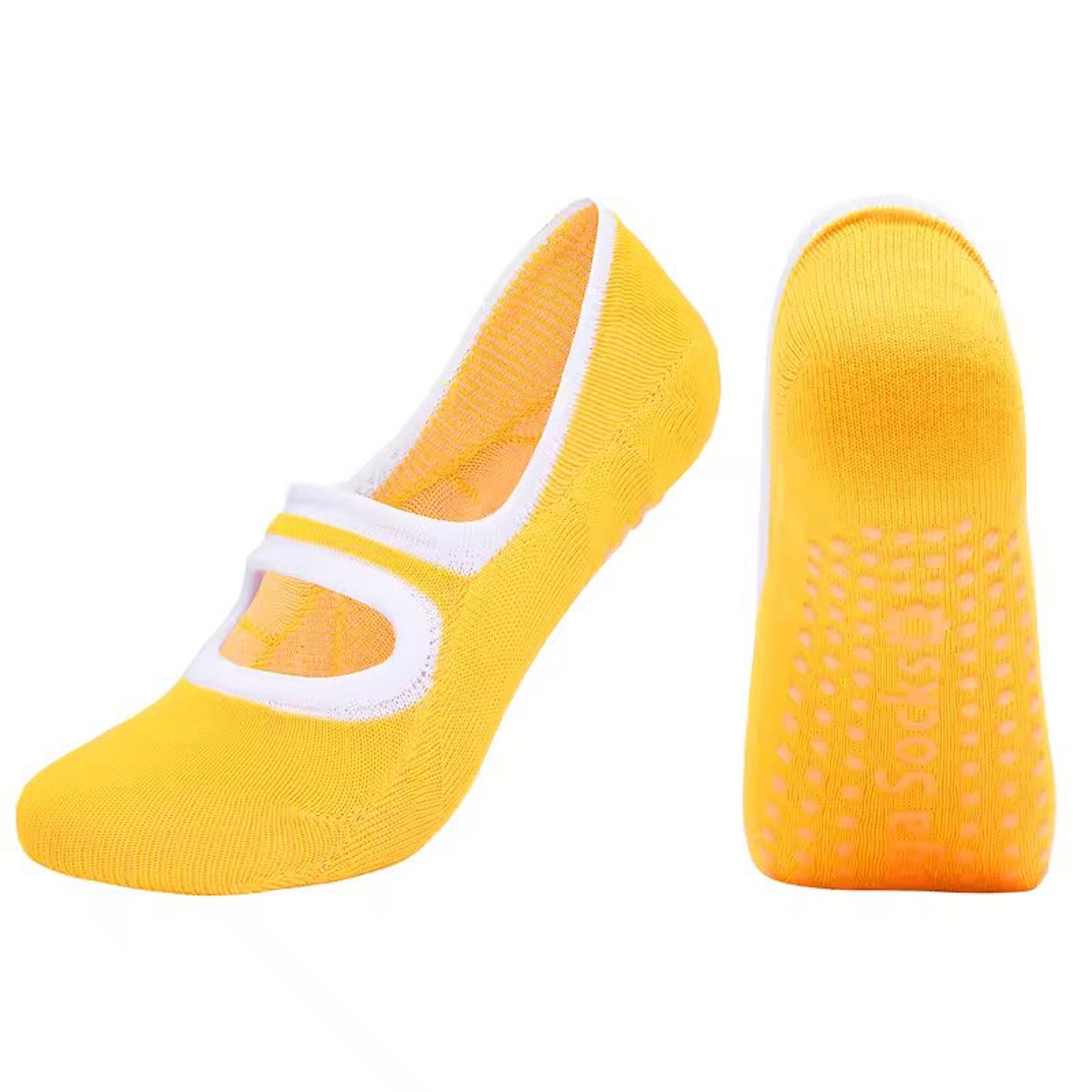 Plus Size Women's Yoga Socks, Multi-Colored Silicone Anti-Slip Pilates Socks for Dance & Fitness – view 7