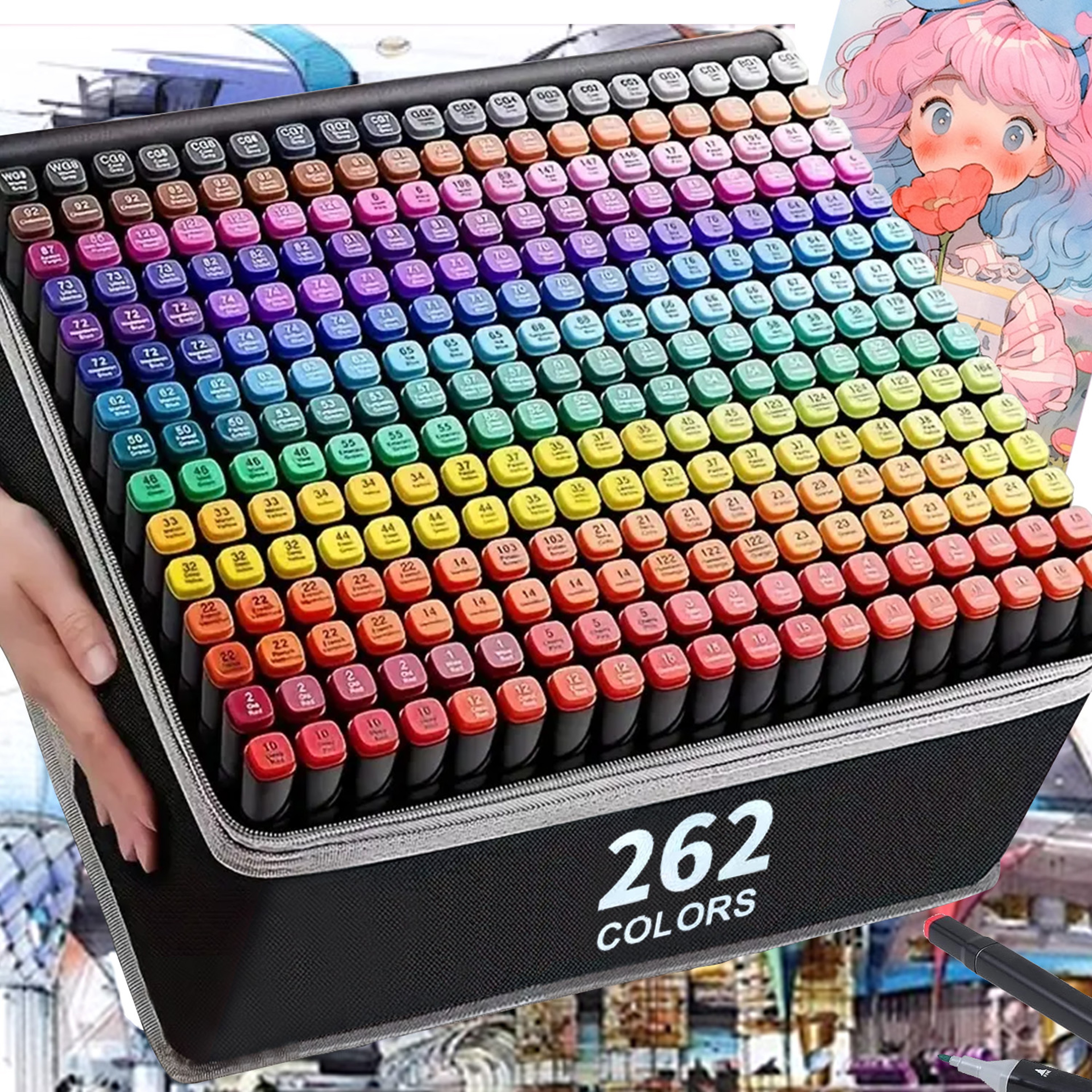 Permanent Double Tip Art Markers For Painting Sketching Drawing Comics Design School Supplies 0