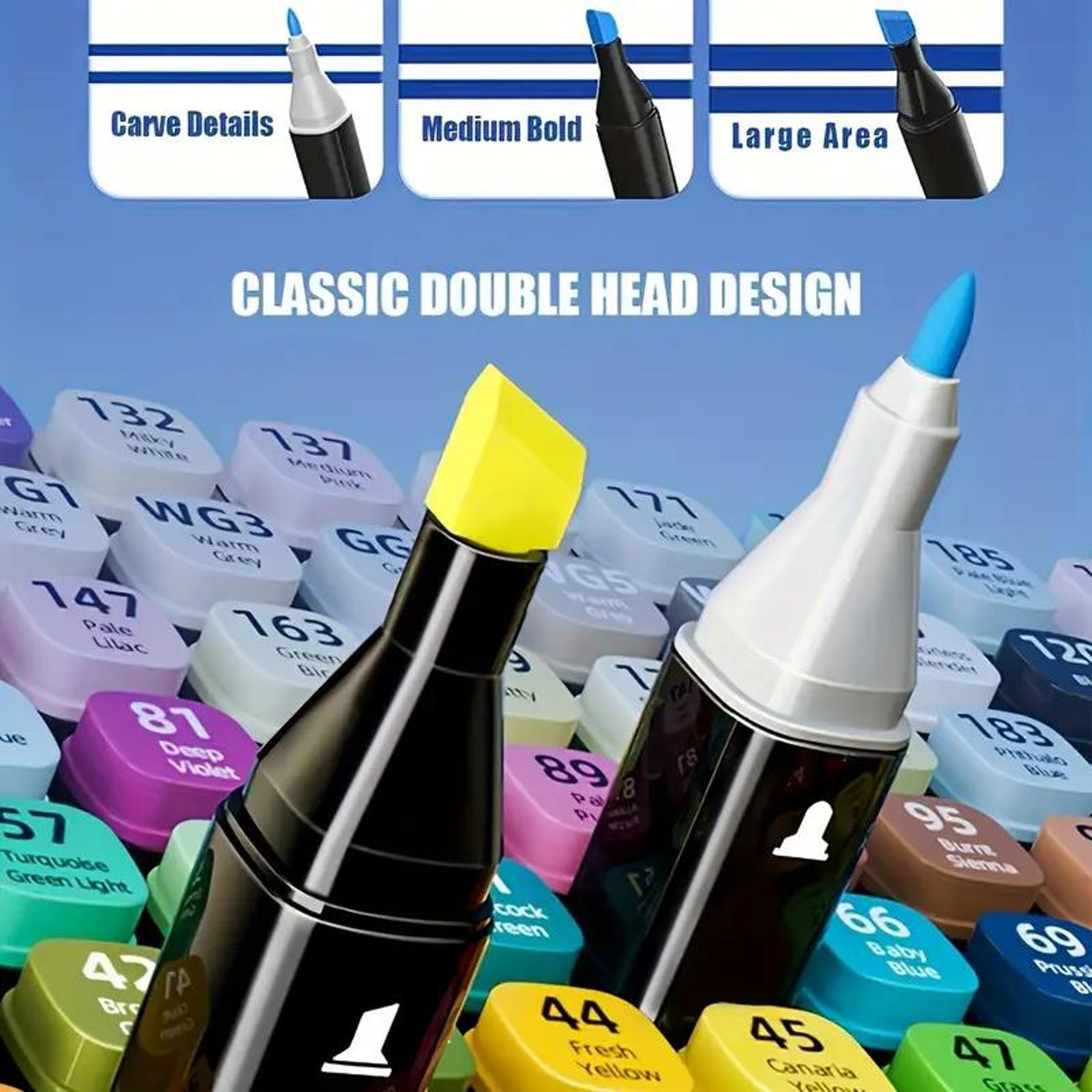 Permanent Double Tip Art Markers For Painting Sketching Drawing Comics Design School Supplies 4