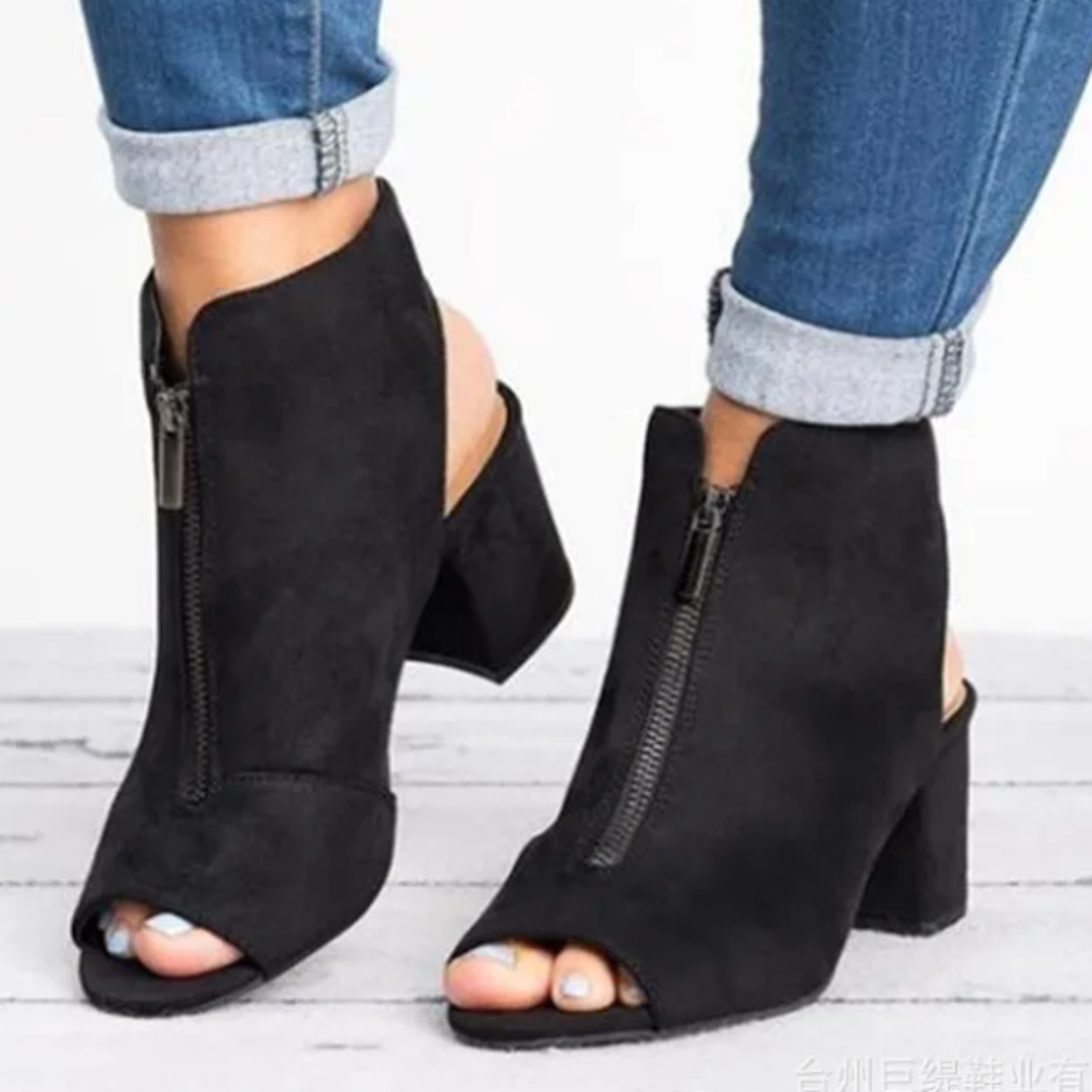 Elegant MElegant Mediuedium Heel Womens Shoes Comfortable Plus Size Fish Mouth Chunky Heel Sandals 5