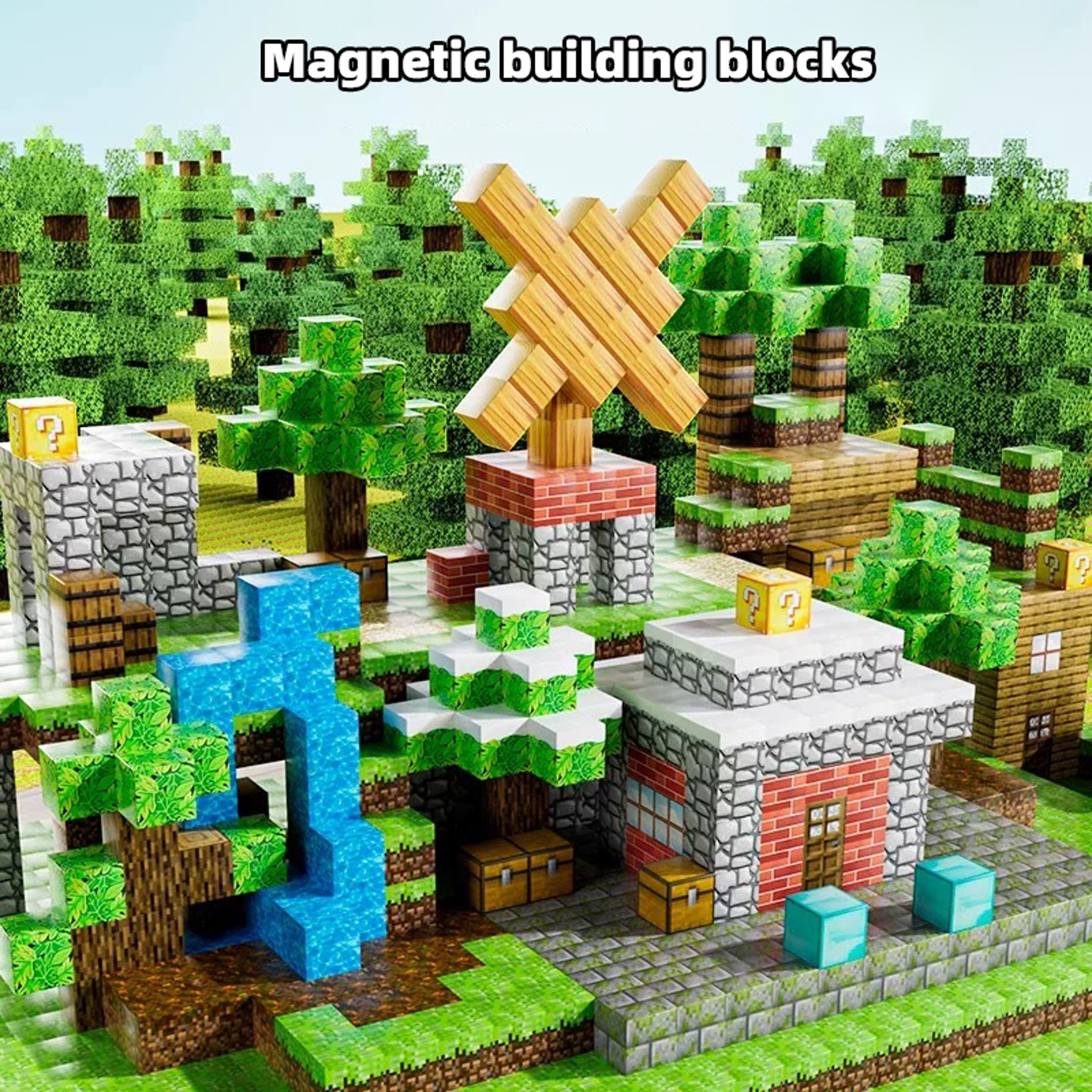 Children DIY Magnetic Building Blocks Set with Play Storage Box – view 4