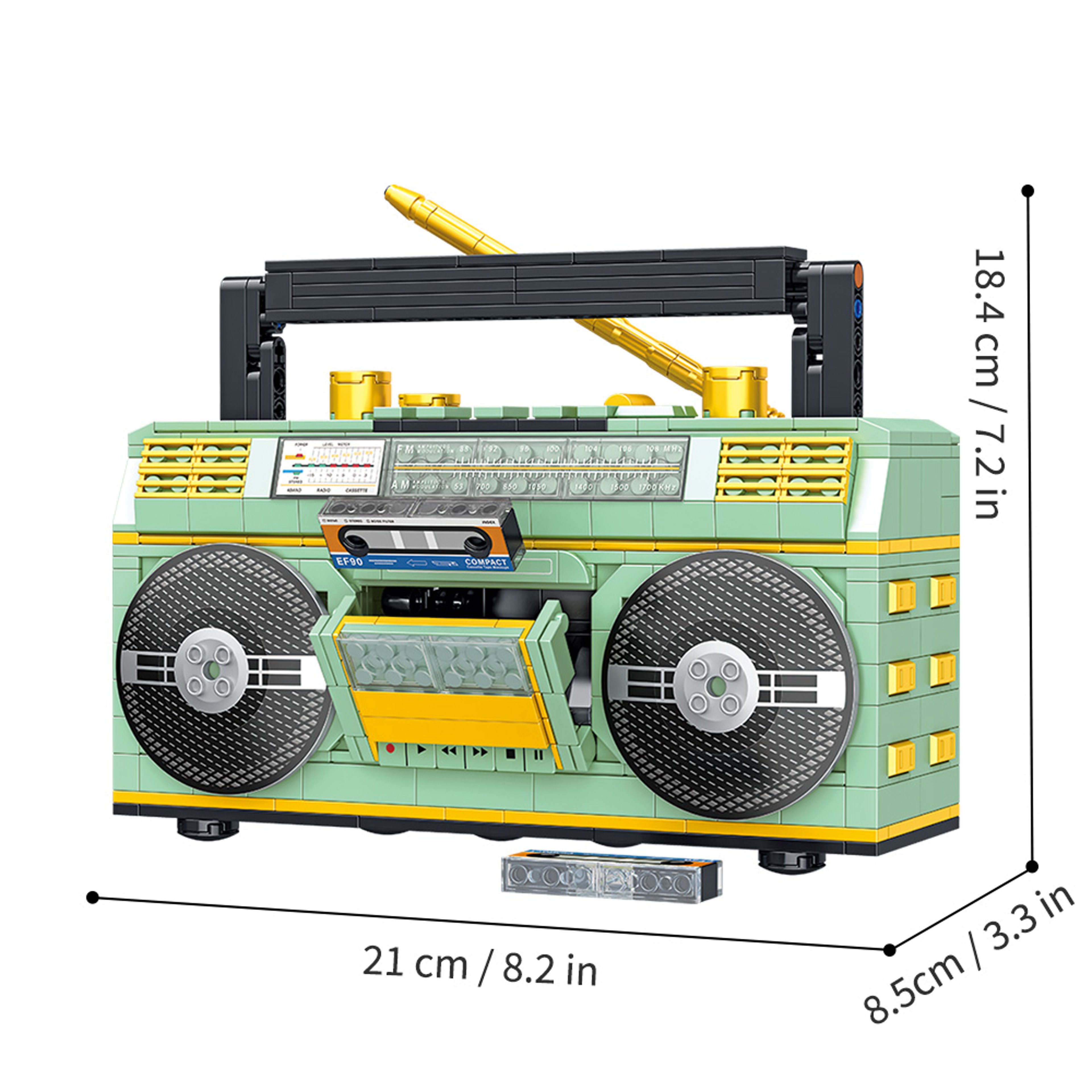 Vintage Music Player Display Kit, Creative Gift Toys for Adults, Classic Series Building Blocks Set – view 6