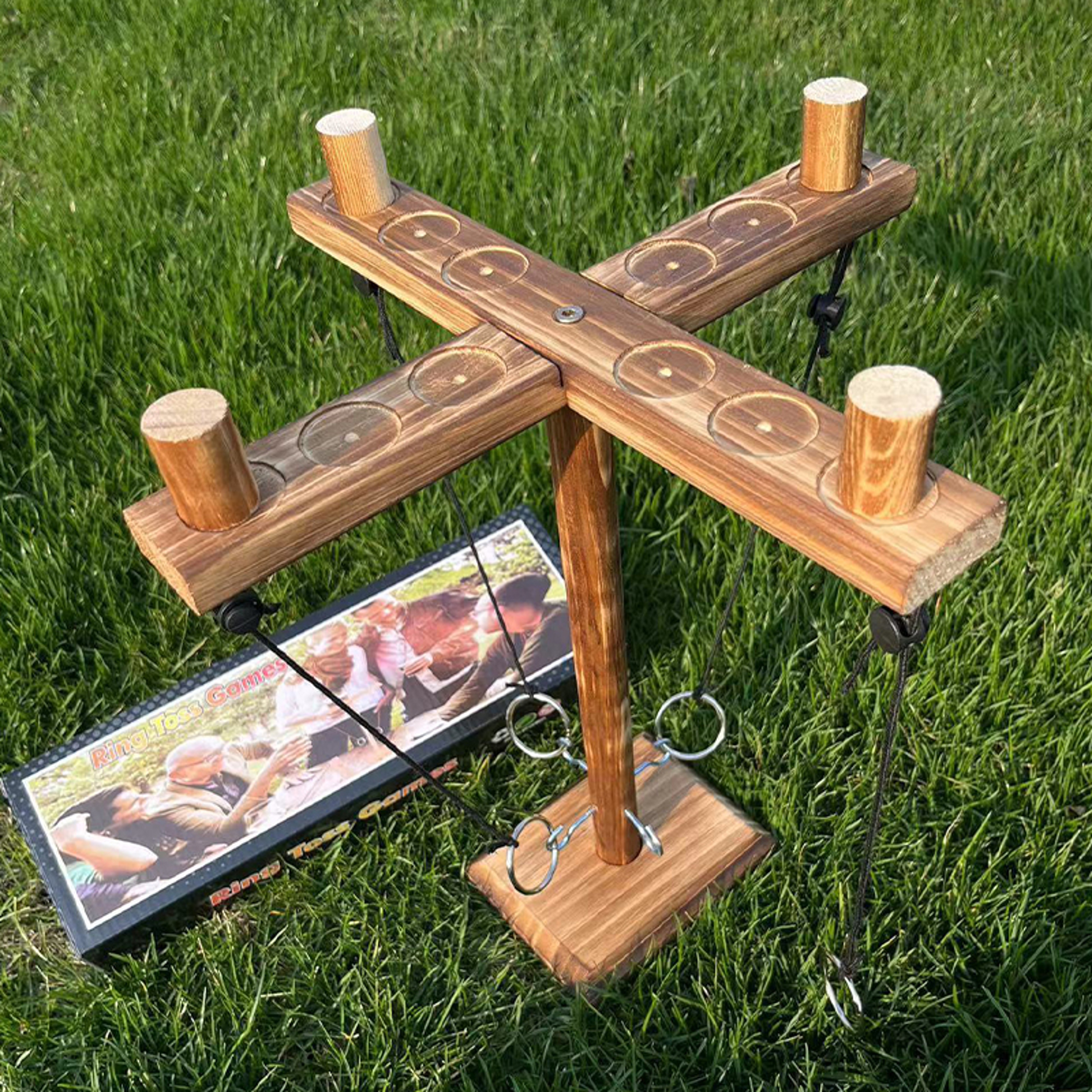 Wooden Board Games Shot Ladder Bundle, Kids Adults Ring Toss Tables Games, Home Party Drinking Games, Outdoor Bars Toy – view 1
