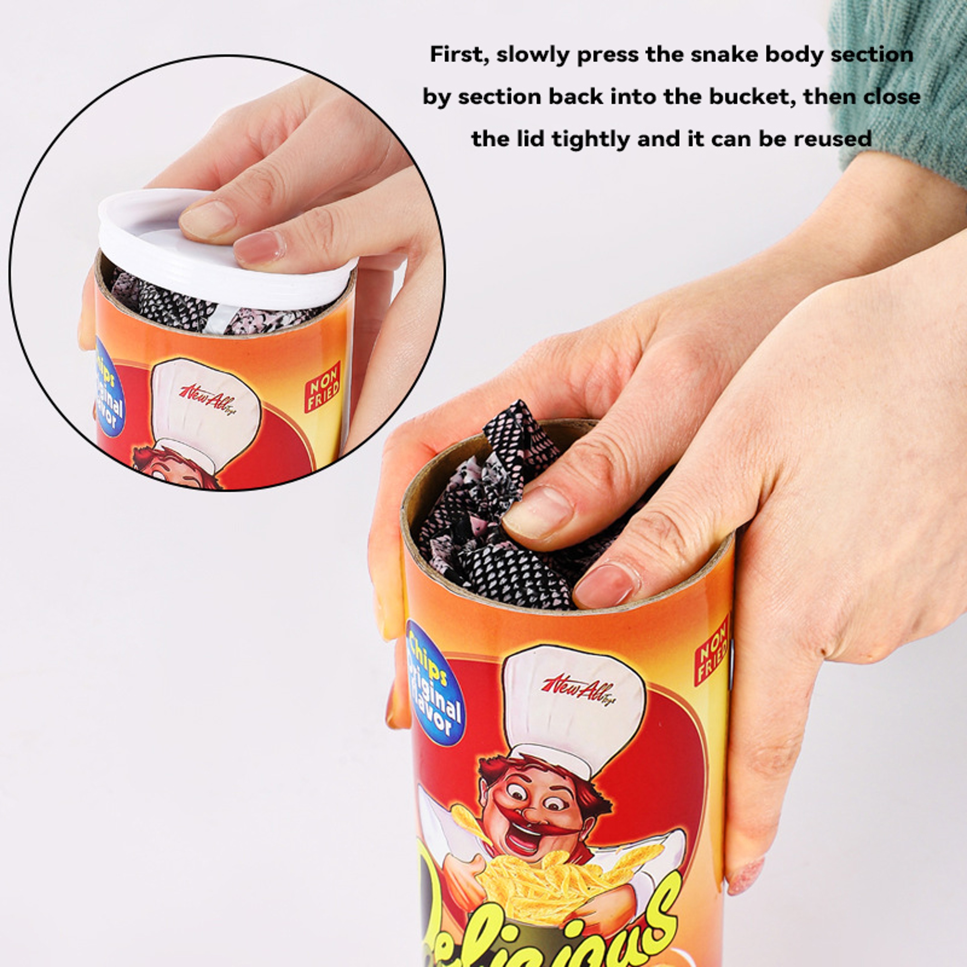 Scary Potato Chip Snake Magic Toy, Halloween Prank Gift, Fun Gag Trick for April Fool Day Party – view 3