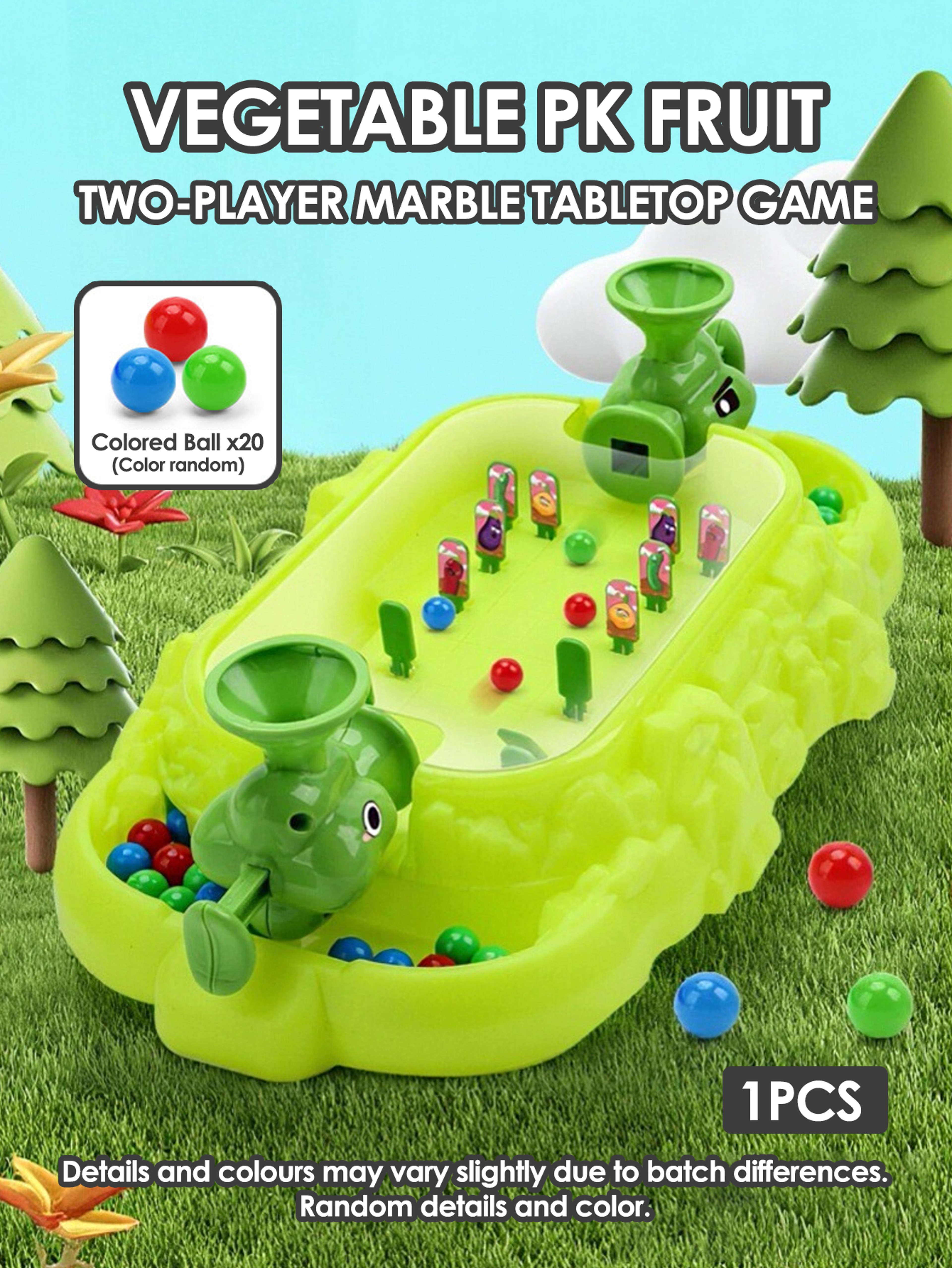 Interactive Battle Toy for Two Person, Kids Vegetable Pinball Machine Shooting Desktop Game Christmas Gift – view 7